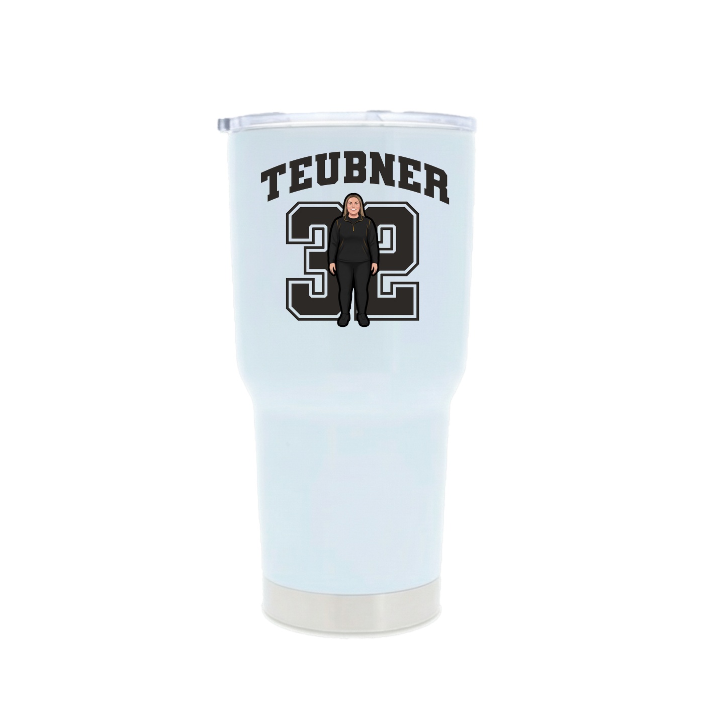 30oz Stainless Steel Tumbler — Number in White