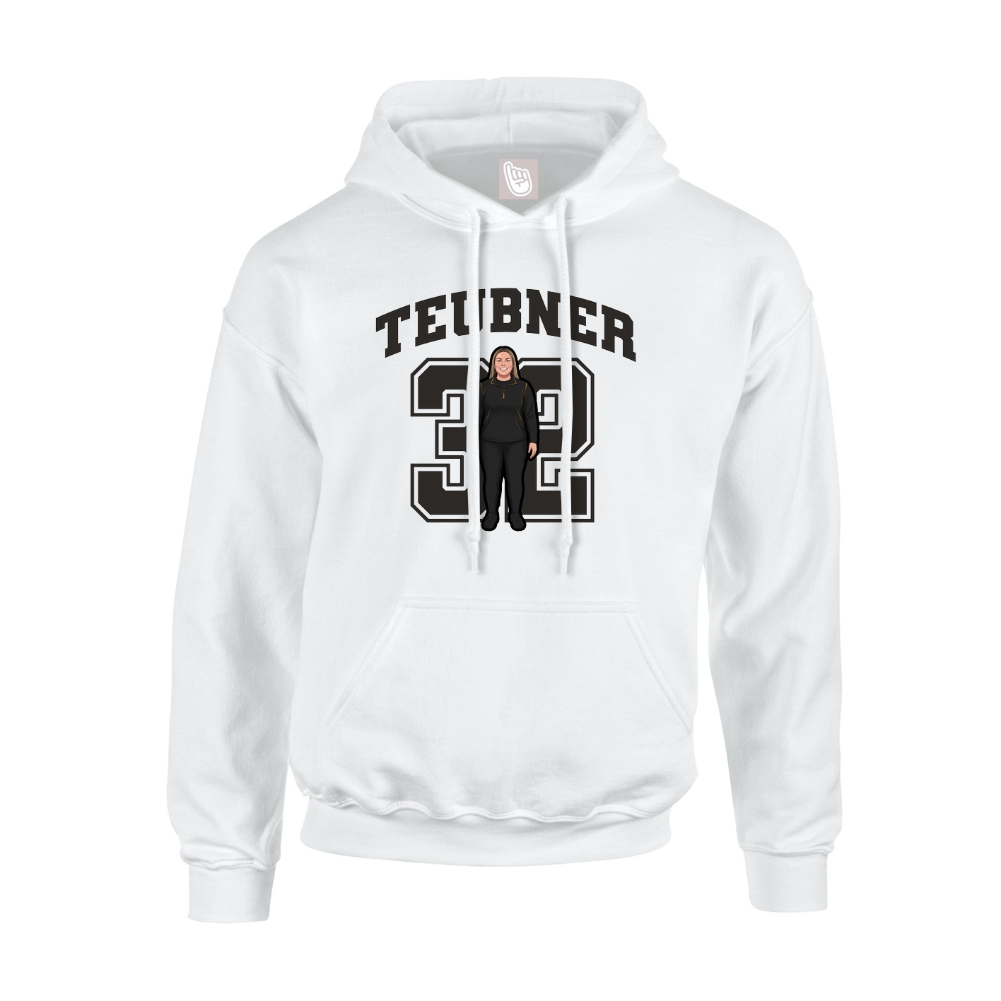 Youth Hoodie — Number in White