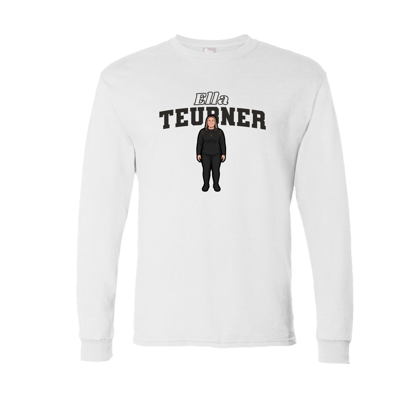 Long Sleeve Tee — Name Arch in White