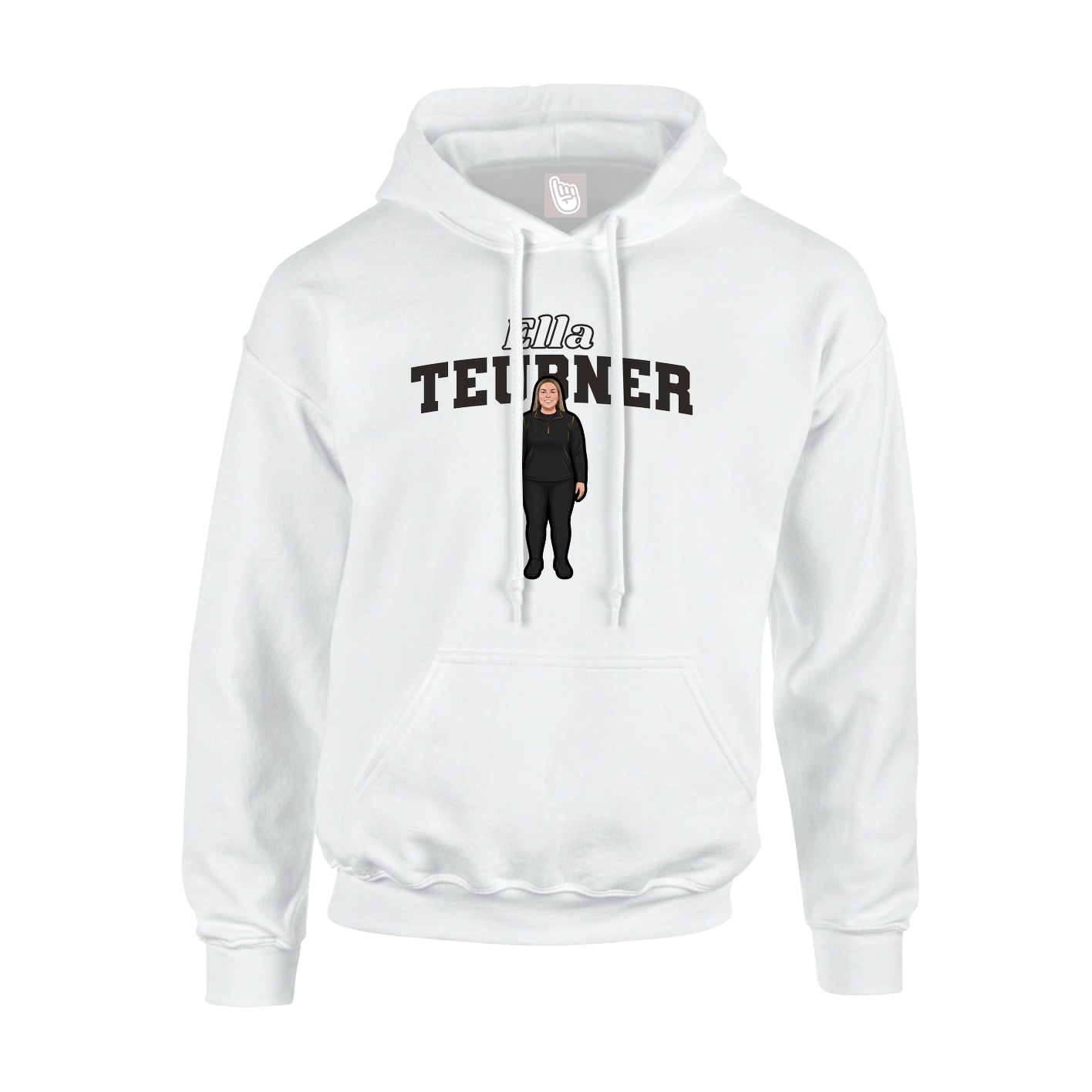 Hoodie — Name Arch in White