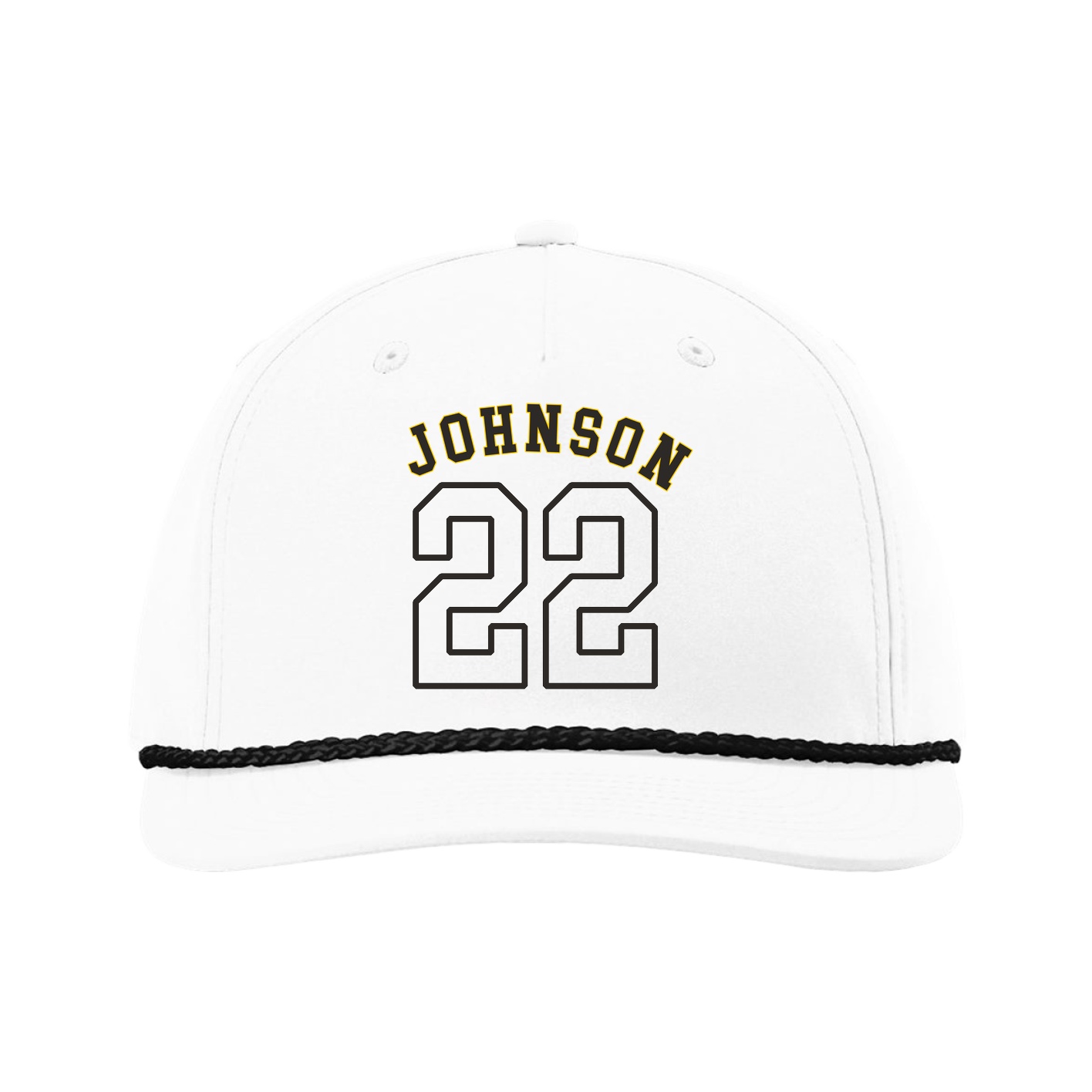Five-Panel Classic Rope Cap — Shirsey Arch in White