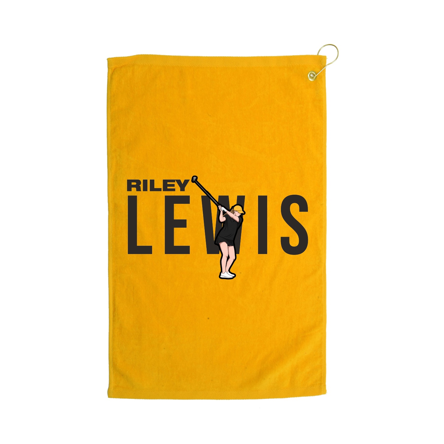 Golf Towel — Player Name in Gold