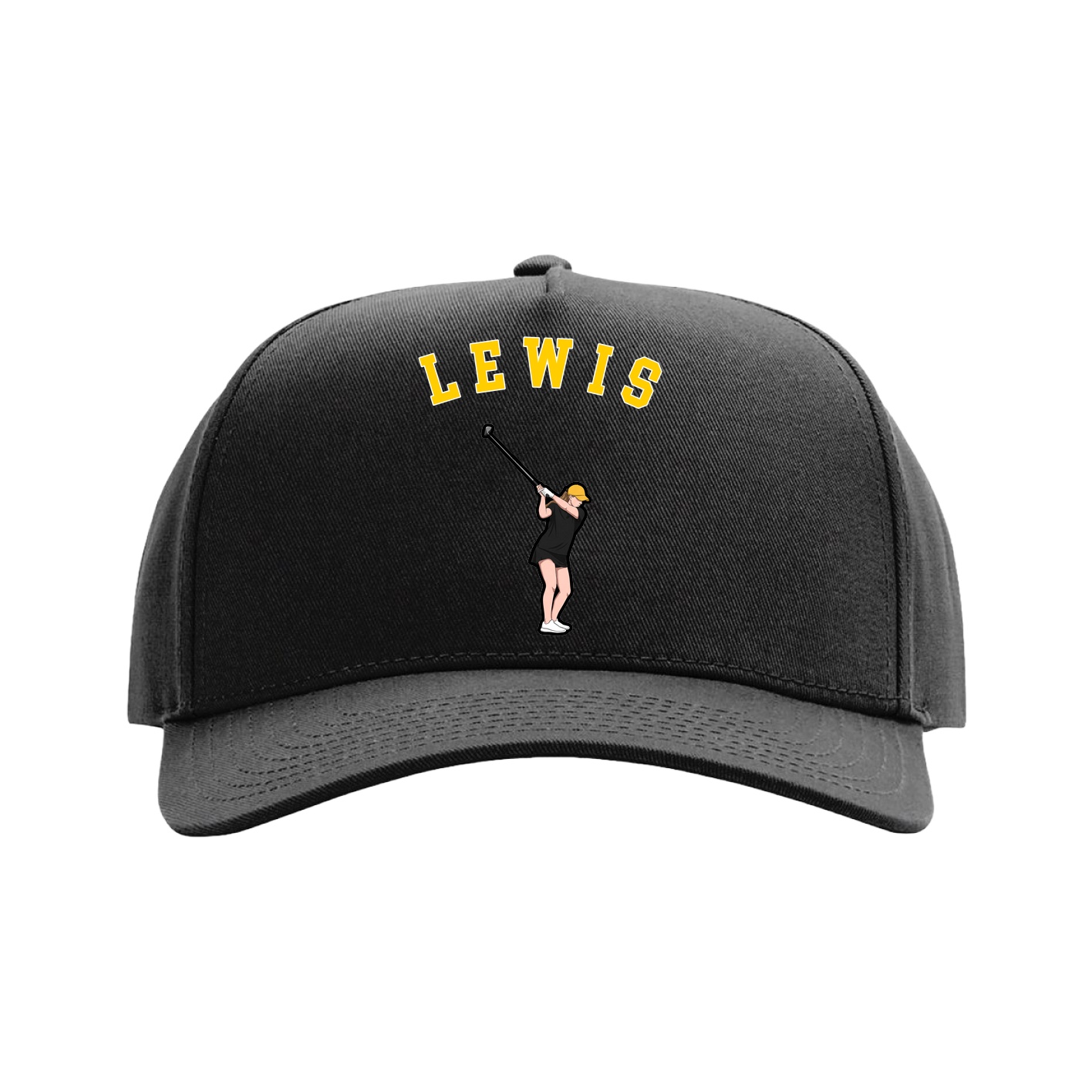 Full Fabric Five-Panel Champ Cap — Shirsey Arch in Black