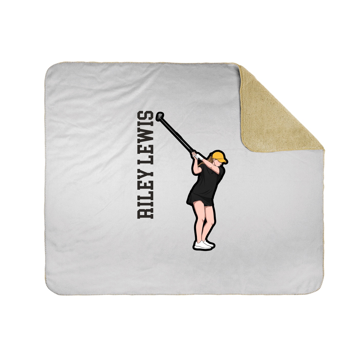 Throw Blanket — Name Vertical in White
