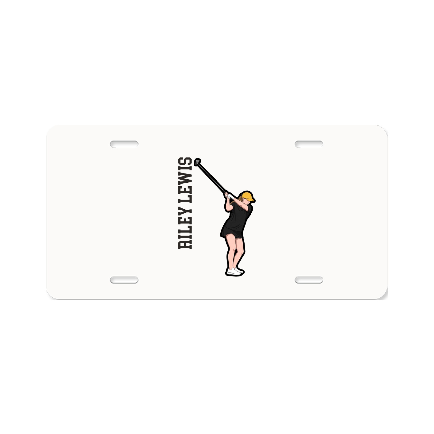 License Plate — Name Vertical in Classic