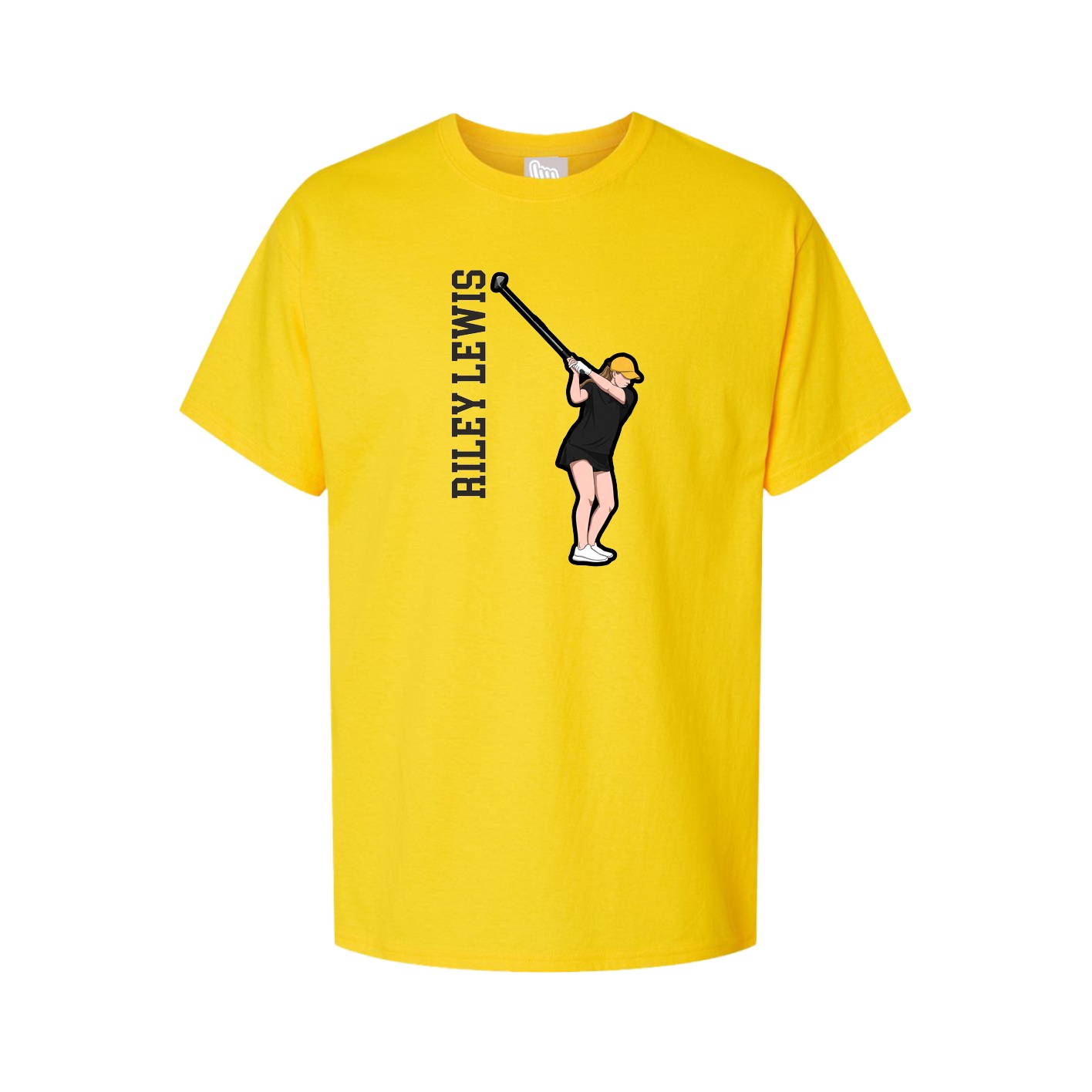 Youth Tee — Name Vertical in Gold