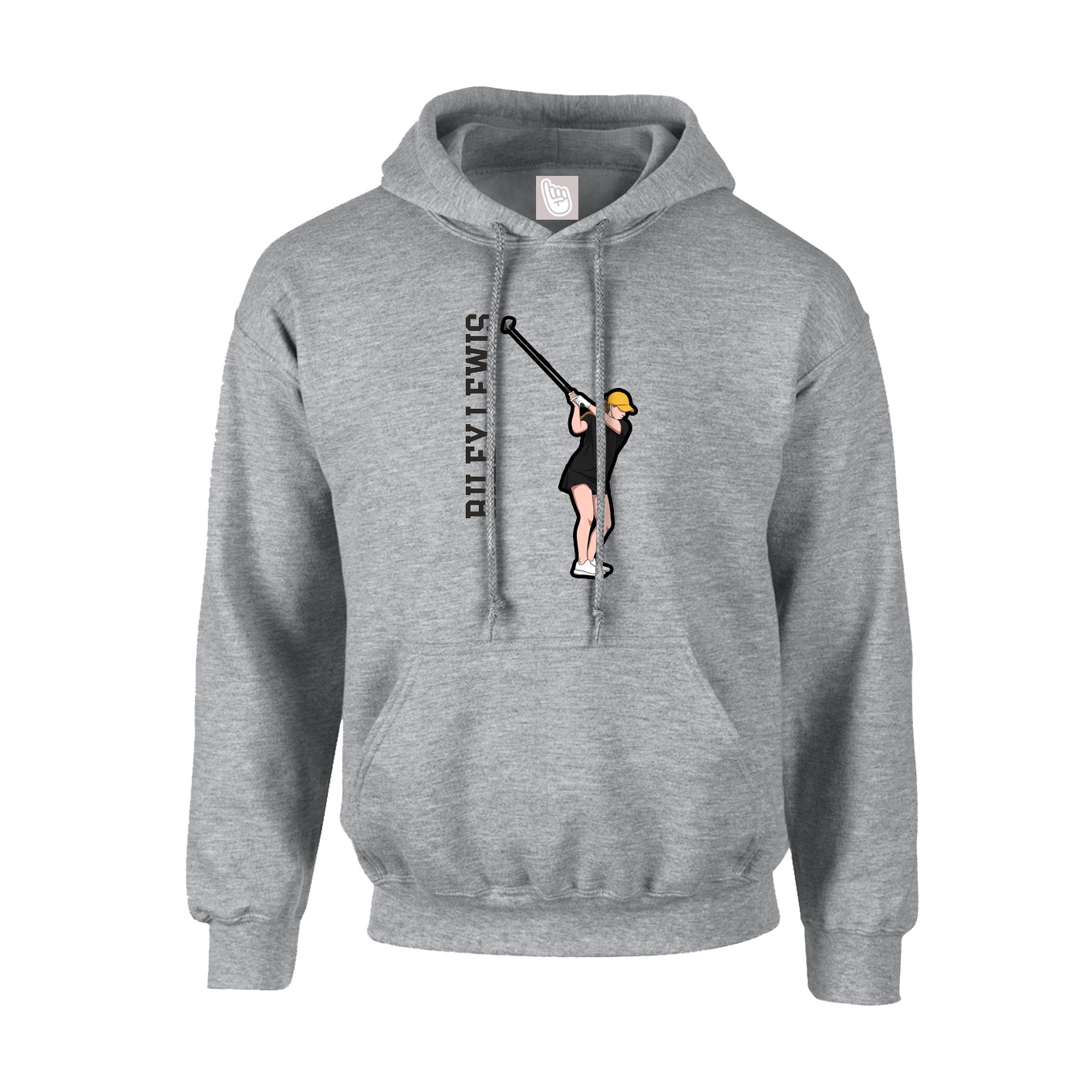 Hoodie — Name Vertical in Grey