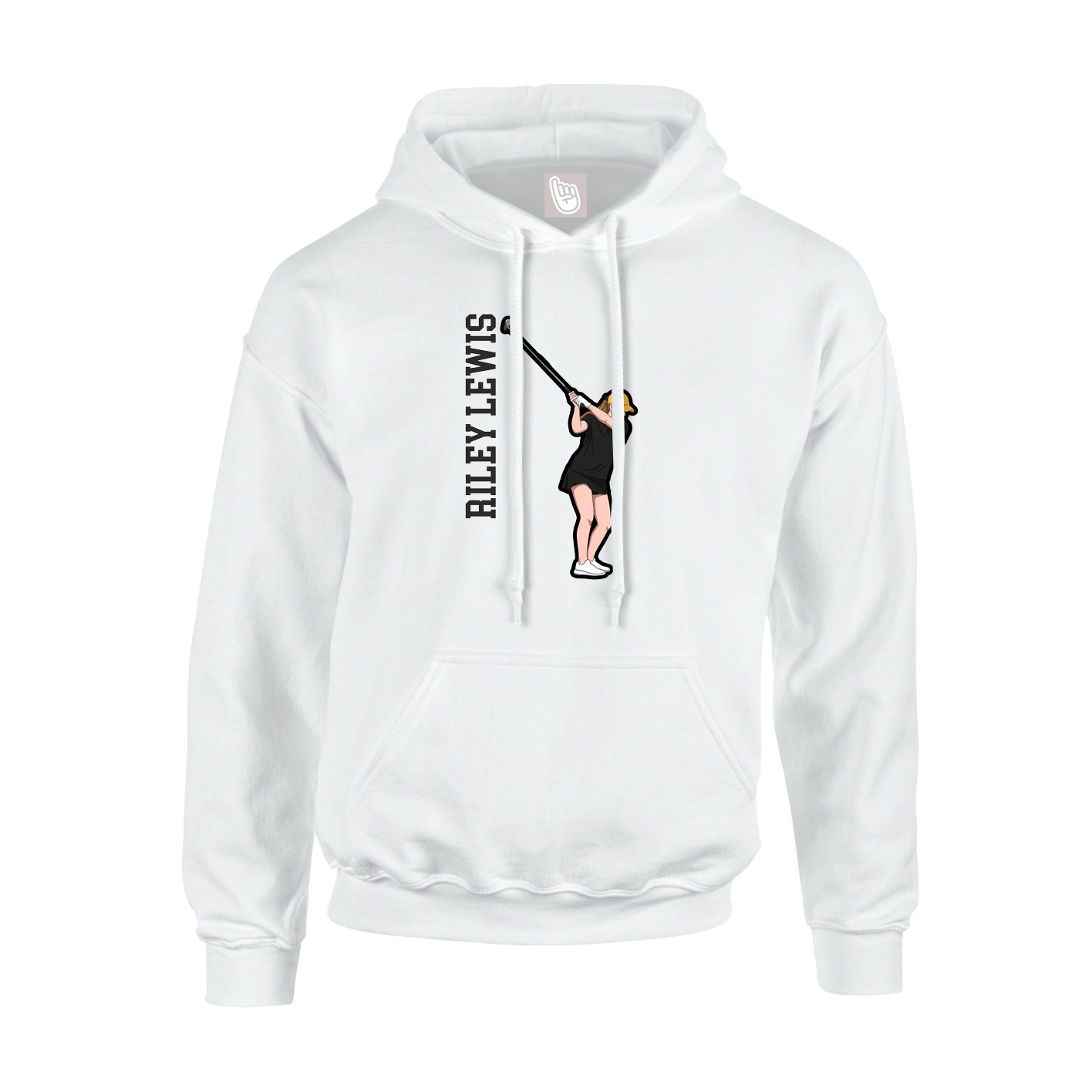 Youth Hoodie — Name Vertical in White
