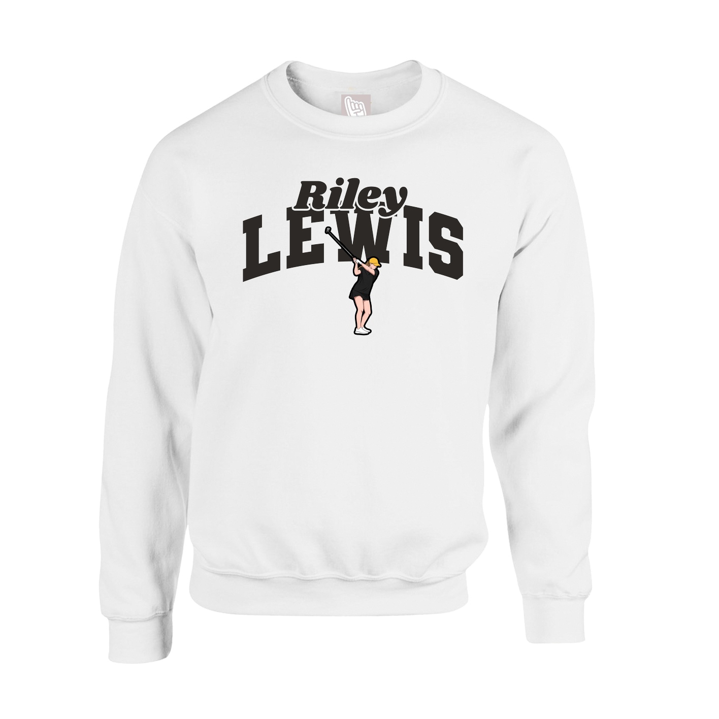 Fleece Crew — Signature Arch in White