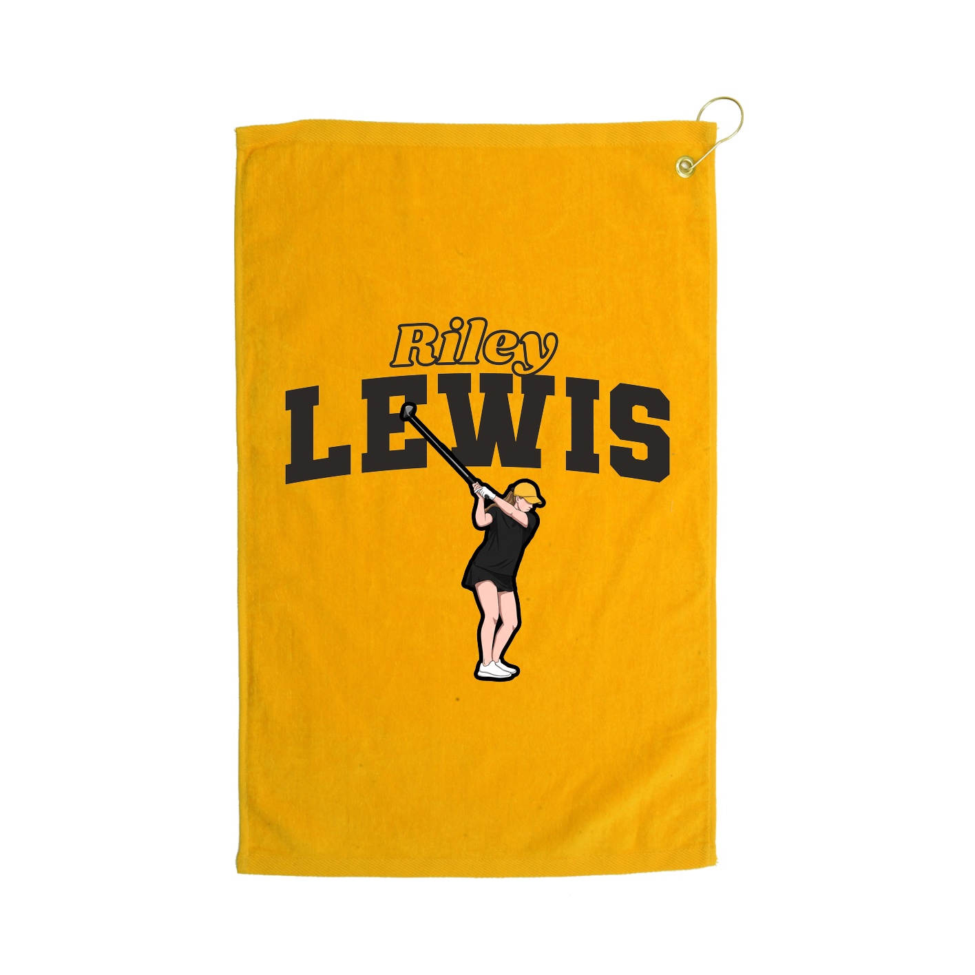Golf Towel — Name Arch in Gold