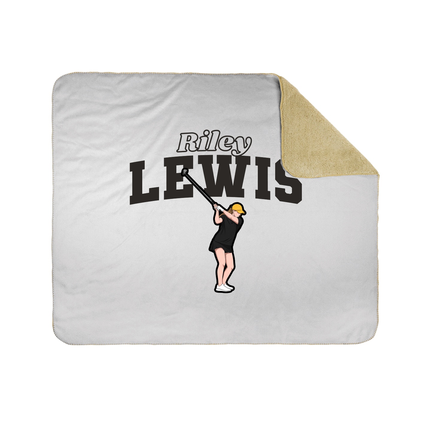 Throw Blanket — Name Arch in White