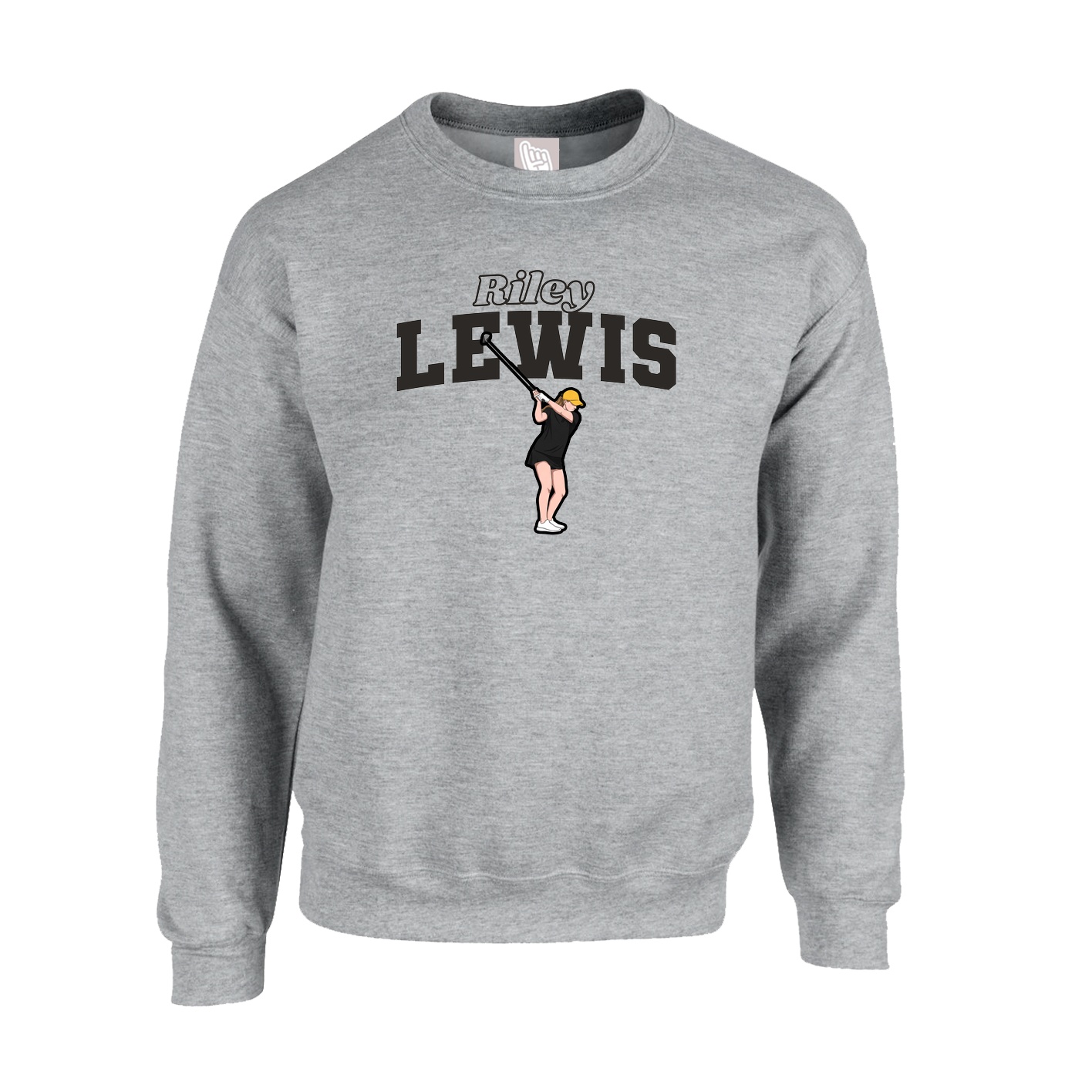 Fleece Crew — Name Arch in Grey