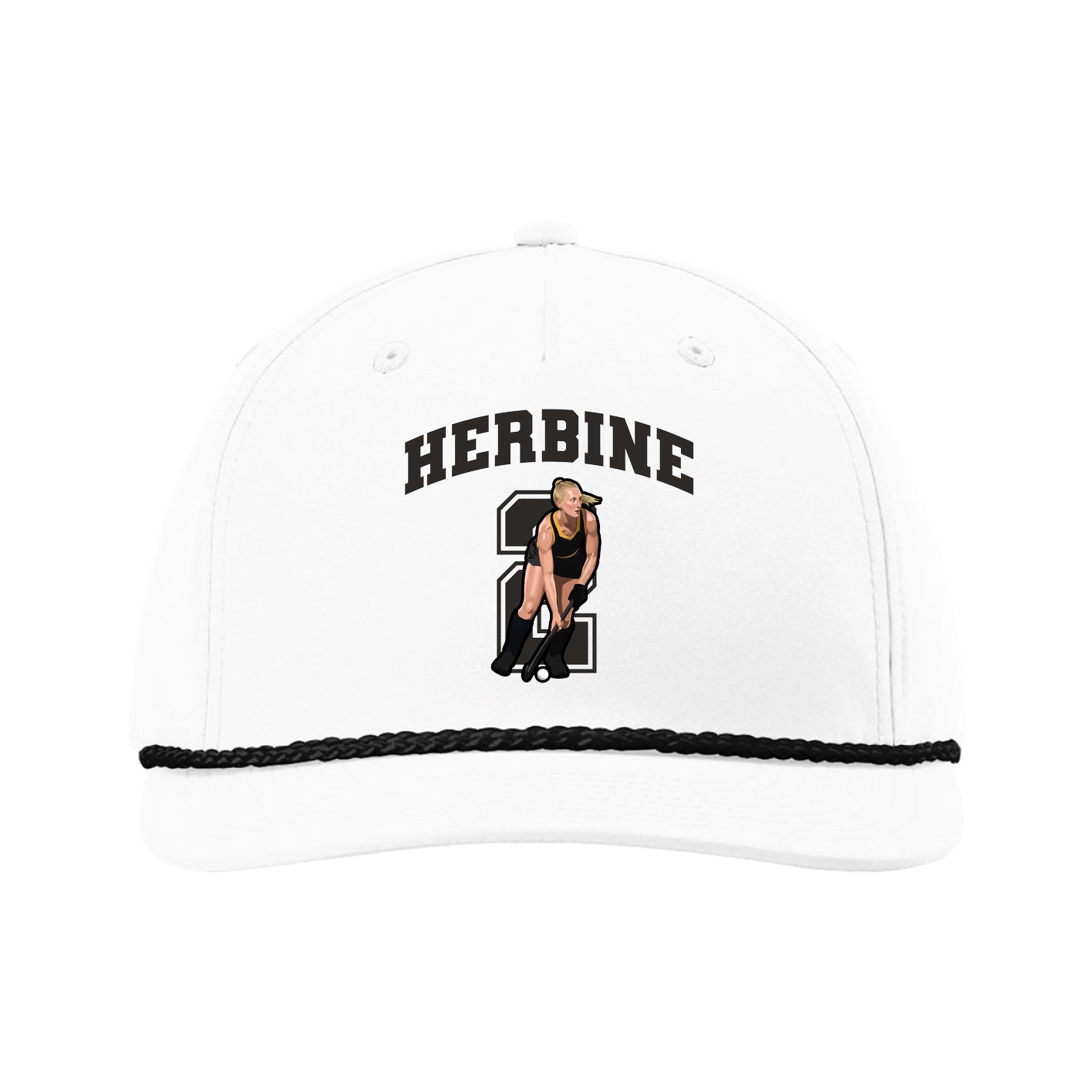 Five-Panel Classic Rope Cap — Number in White