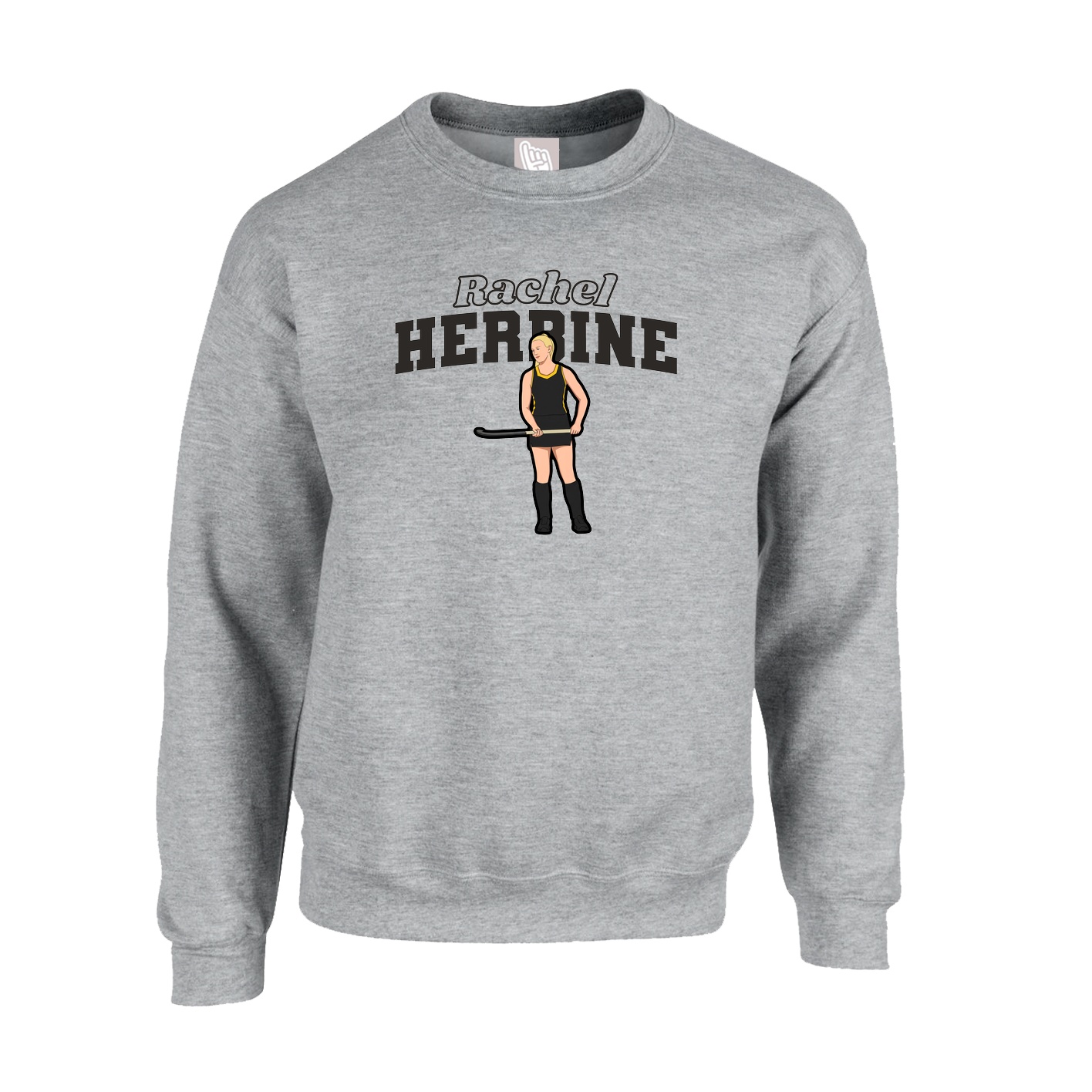 Fleece Crew — Name Arch in Grey