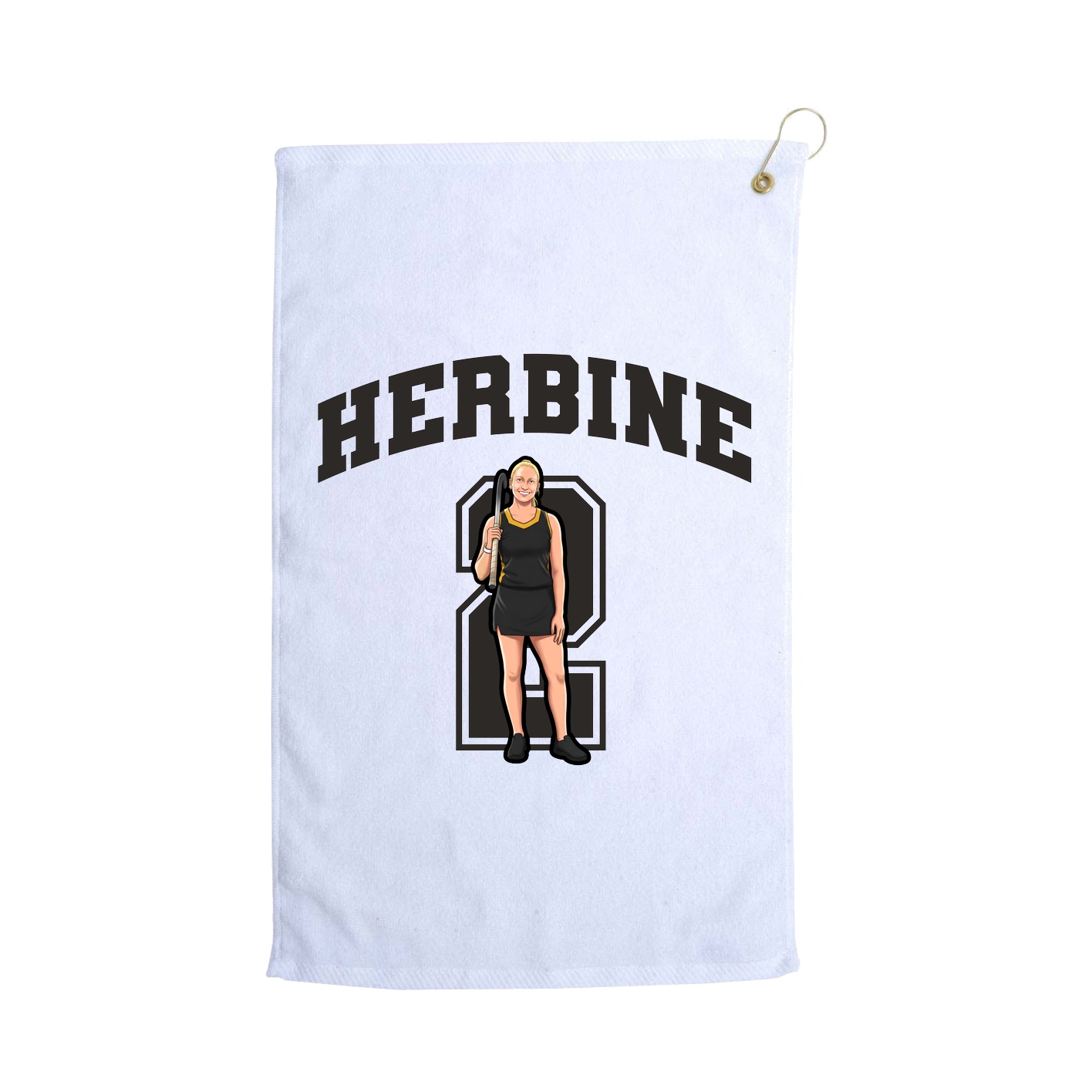 Golf Towel — Number in White