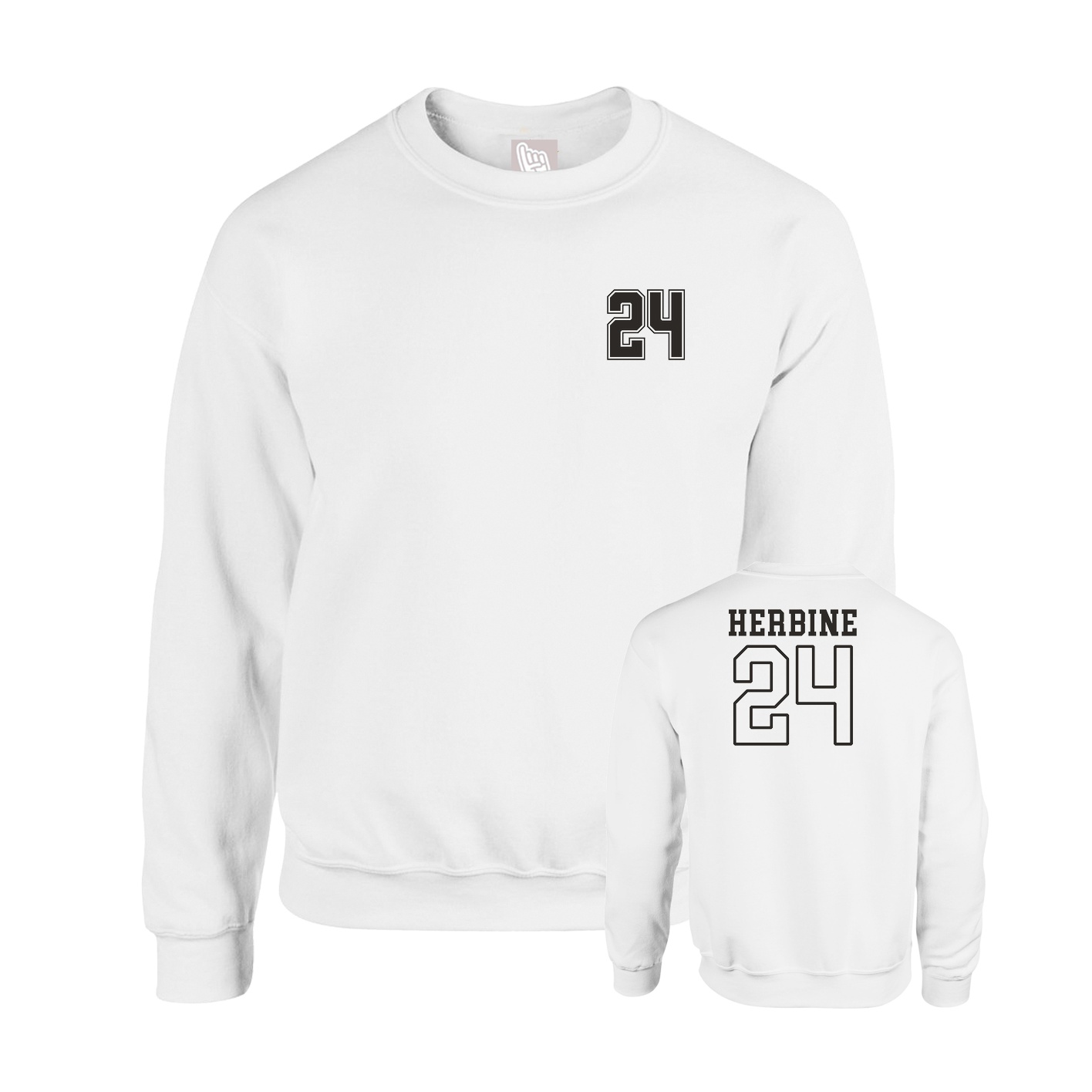 Fleece Crew — Chest Back in White