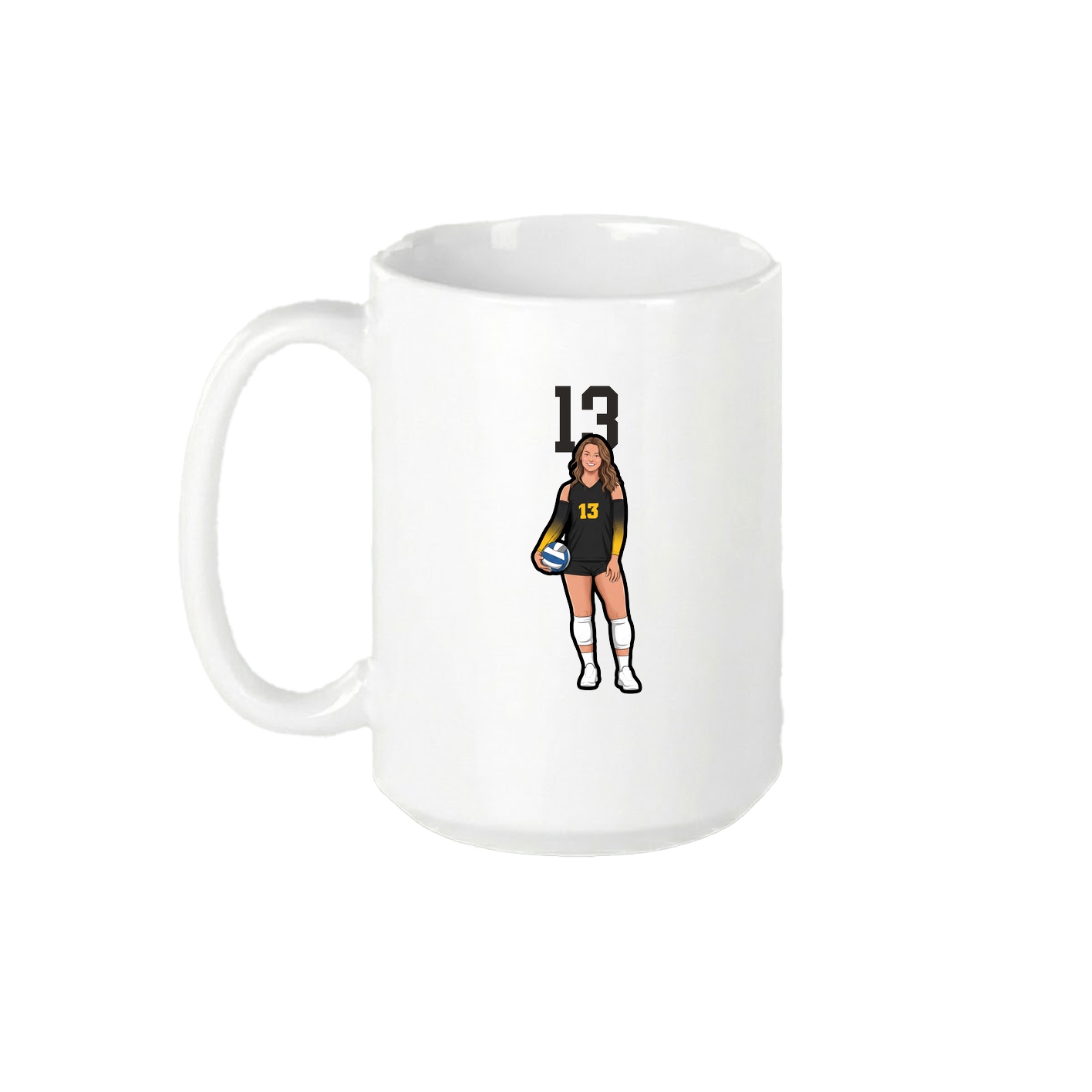 15oz Coffee Mug — Number Top in White