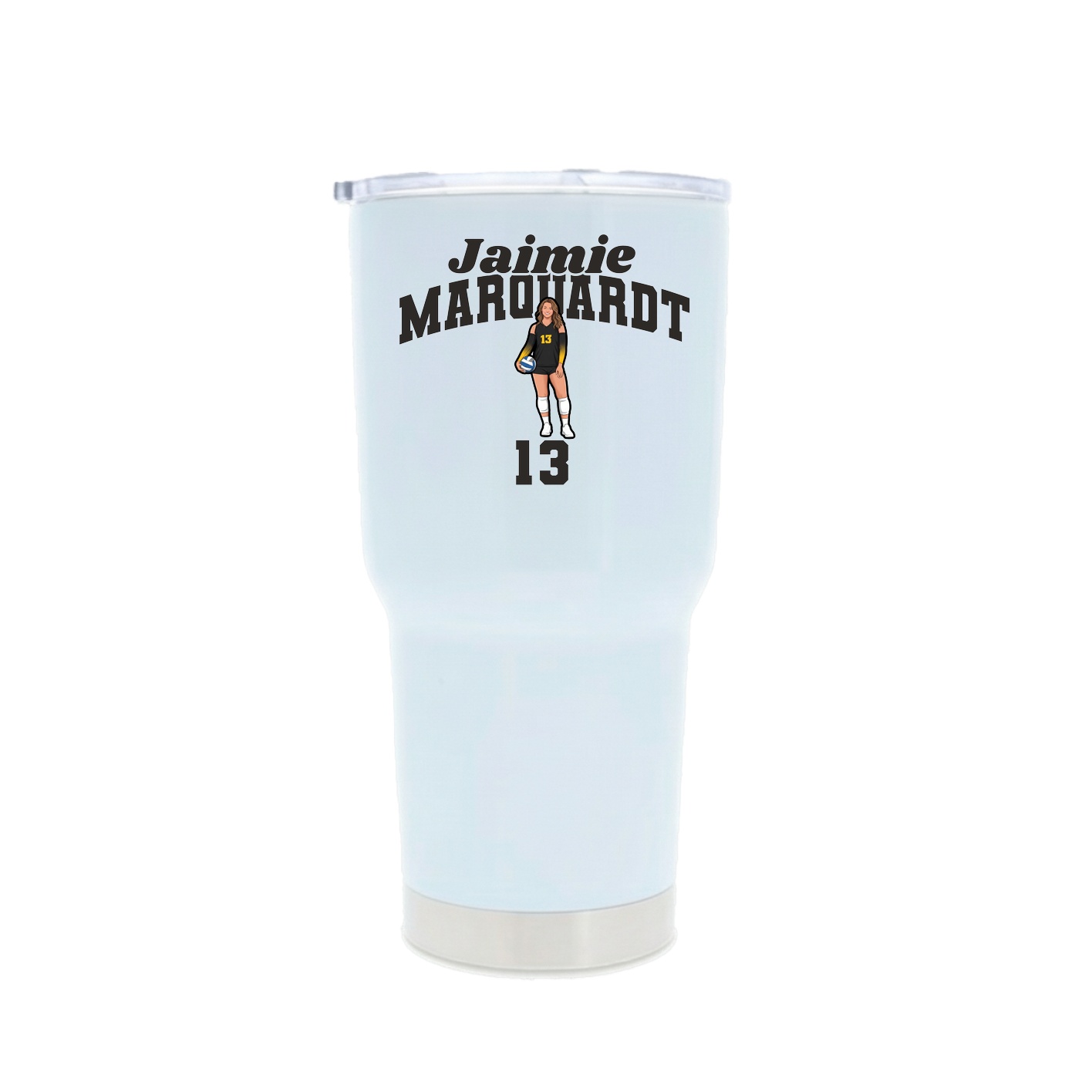 30oz Stainless Steel Tumbler — Signature Arch in White