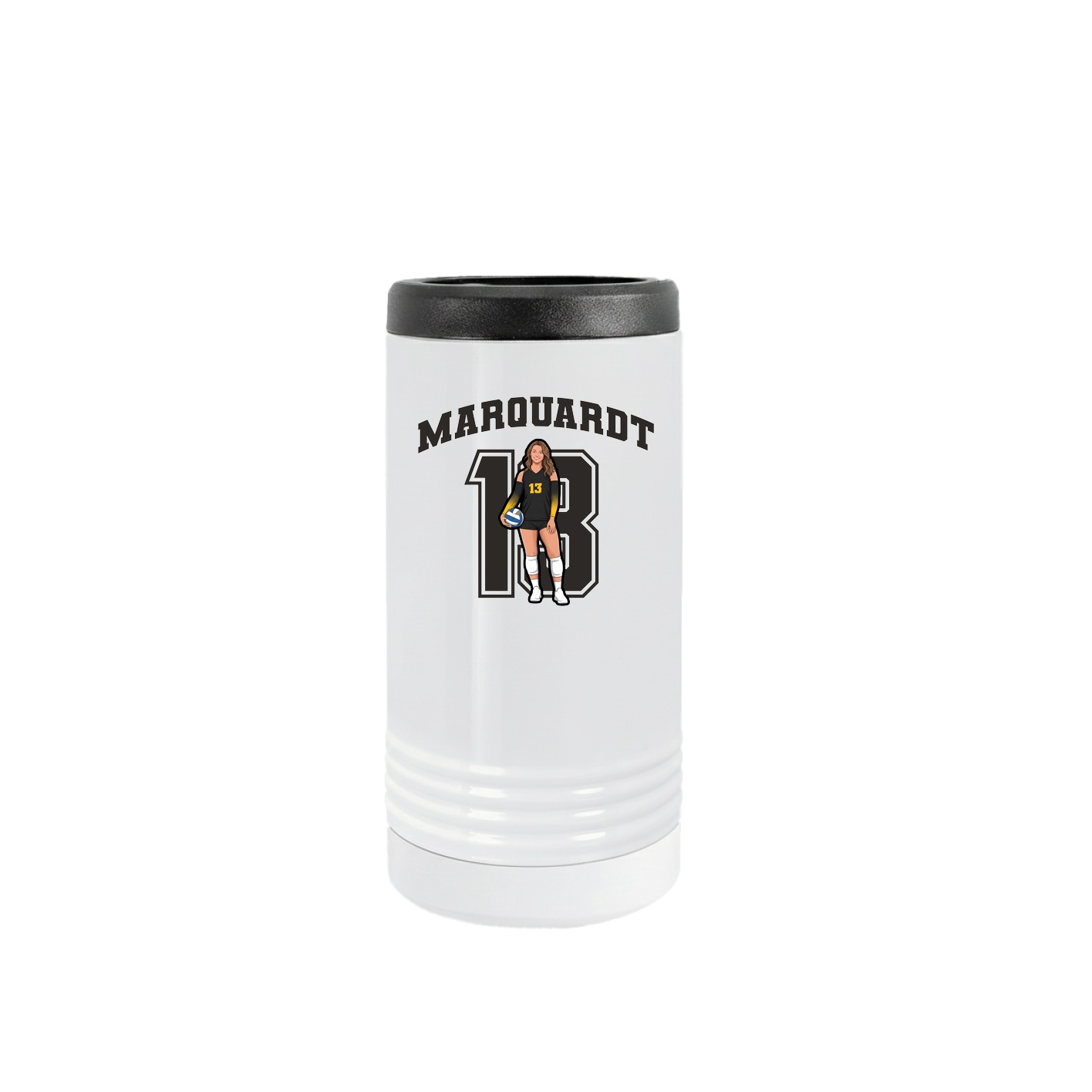 Slim Beverage Holder — Number in White