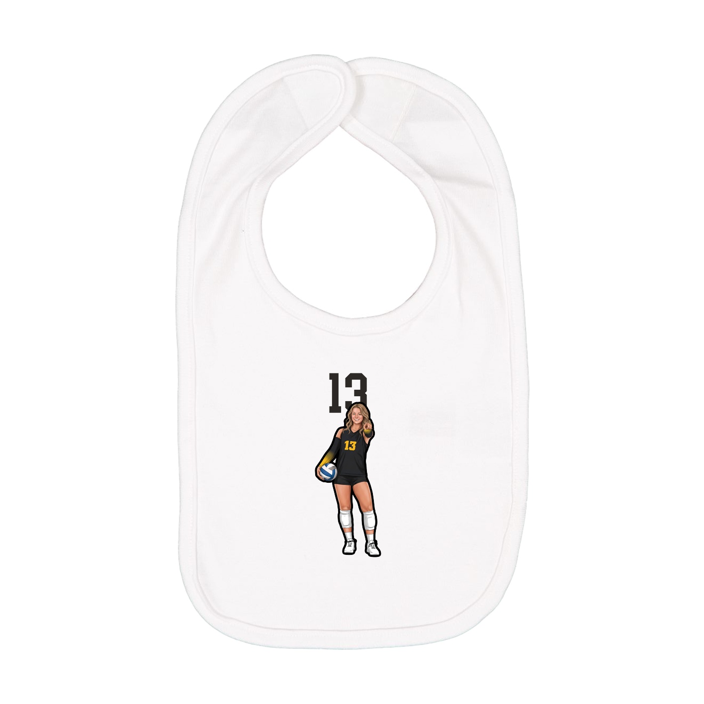 Infant Bib — Number Top in White