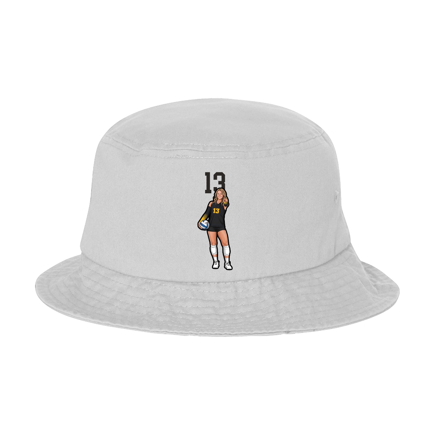 Bucket Cap — Number Top in White