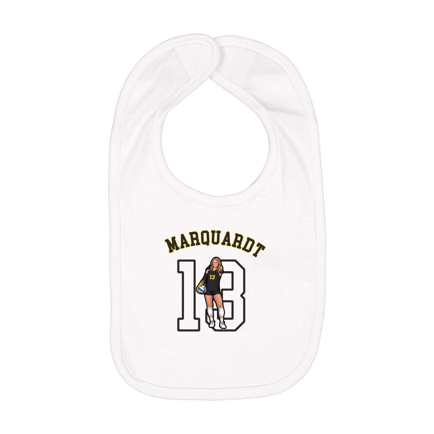 Infant Bib — Shirsey Arch in White