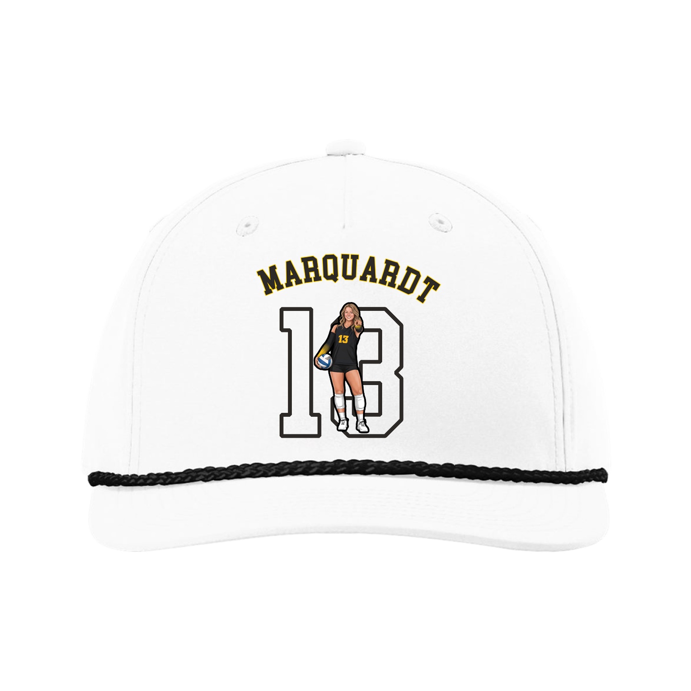 Five-Panel Classic Rope Cap — Shirsey Arch in White