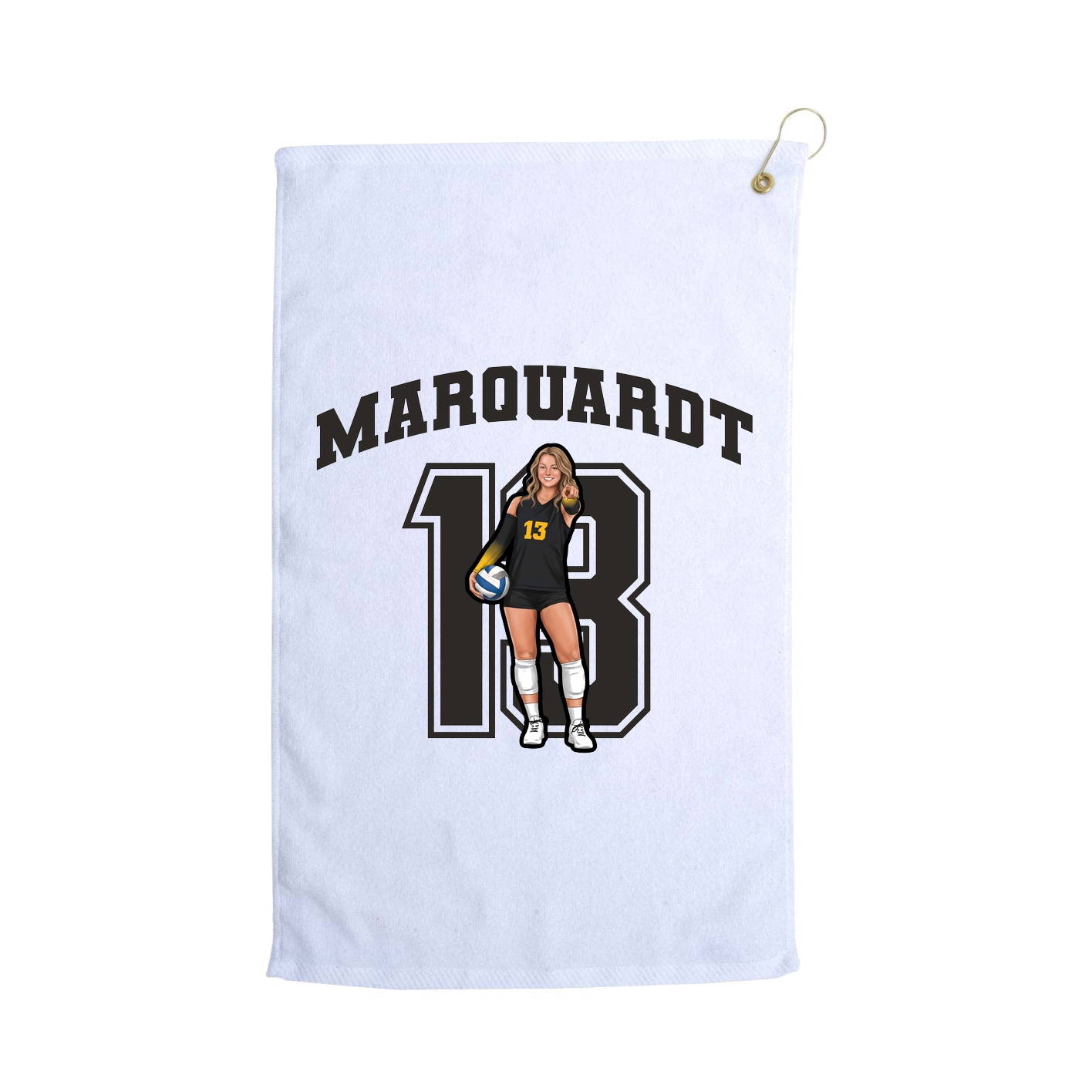 Golf Towel — Number in White