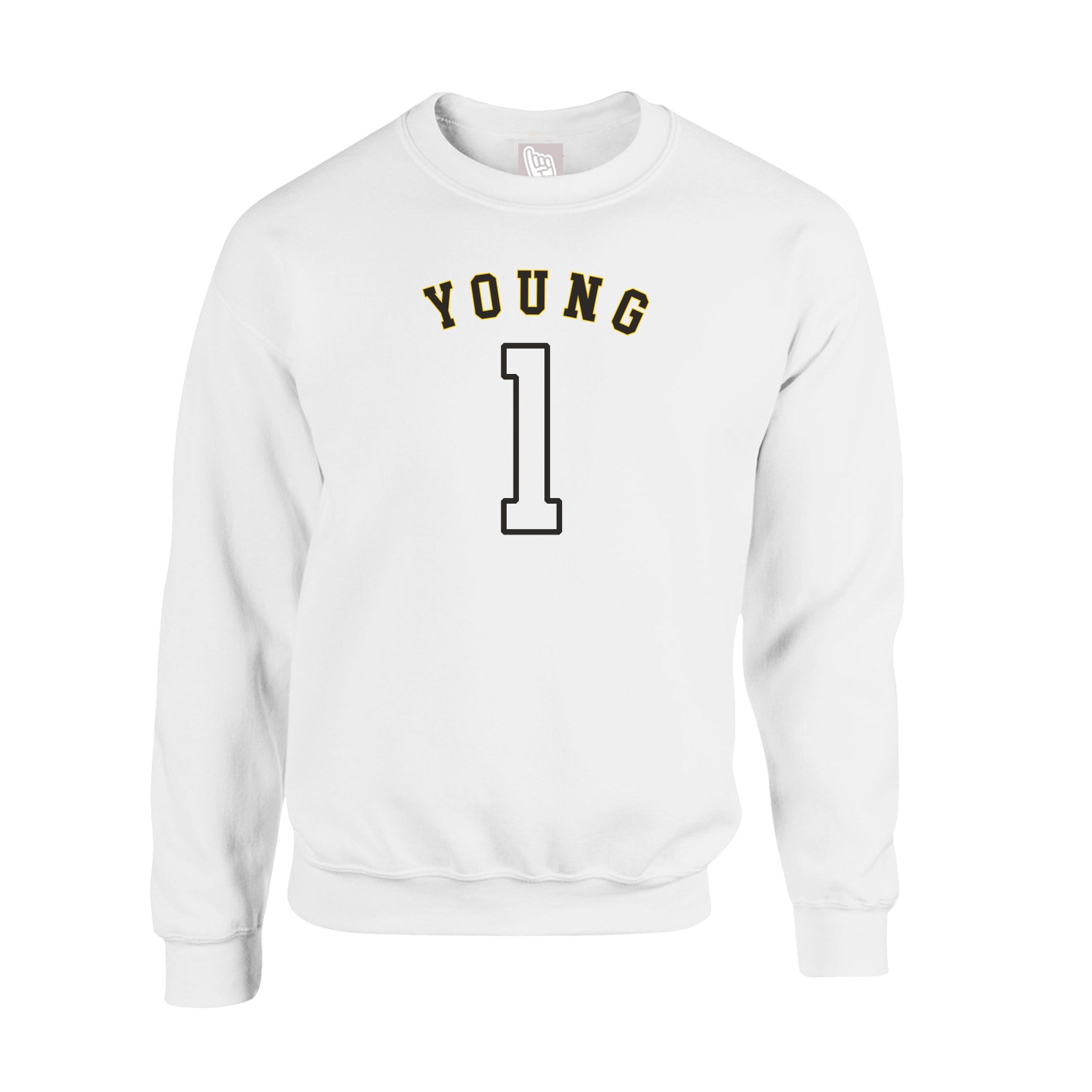 Fleece Crew — Shirsey Arch in White