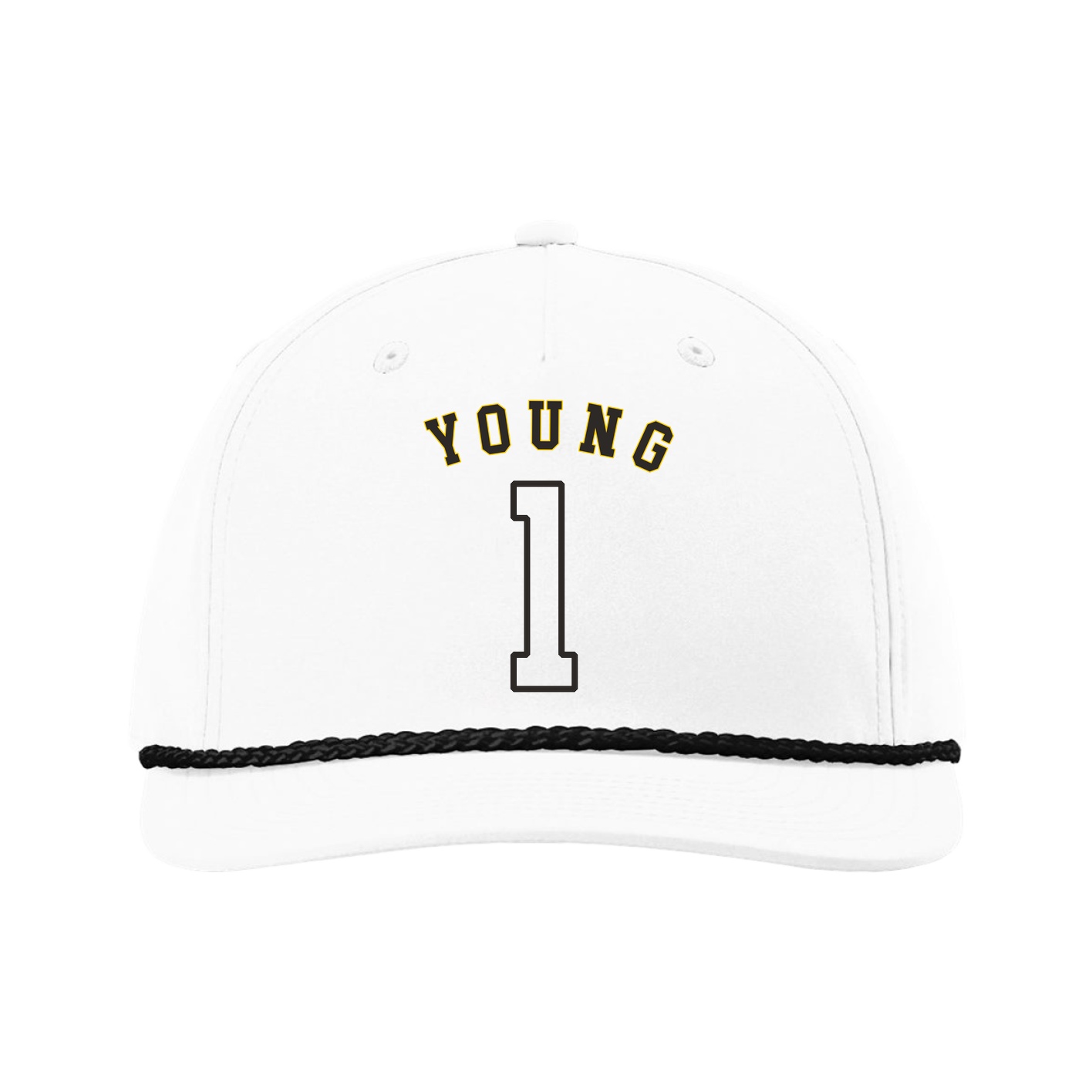 Five-Panel Classic Rope Cap — Shirsey Arch in White