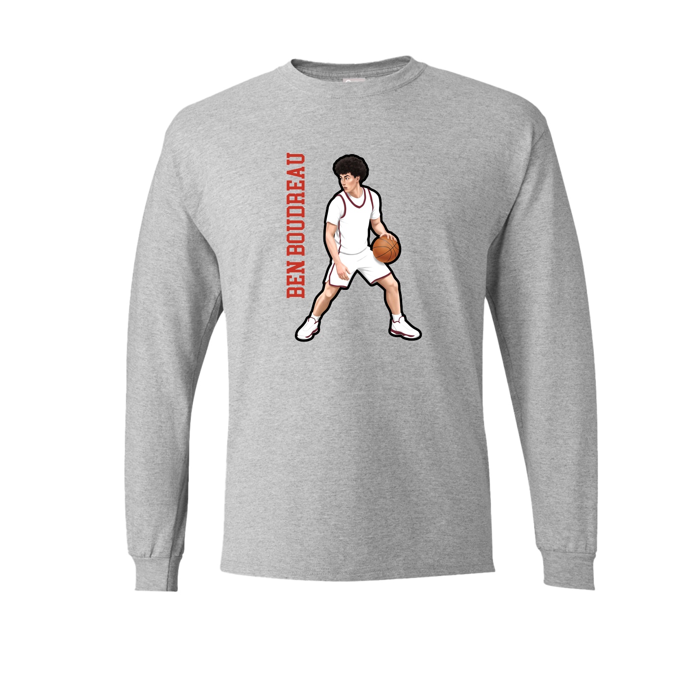 Long Sleeve Tee — Name Vertical in Grey