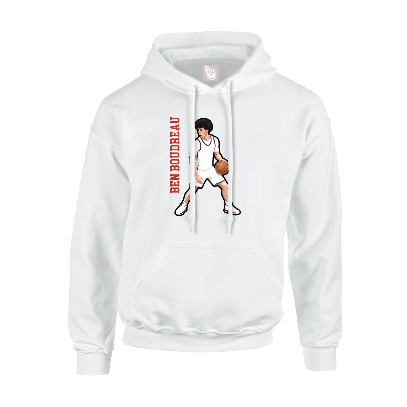 Youth Hoodie — Name Vertical in White