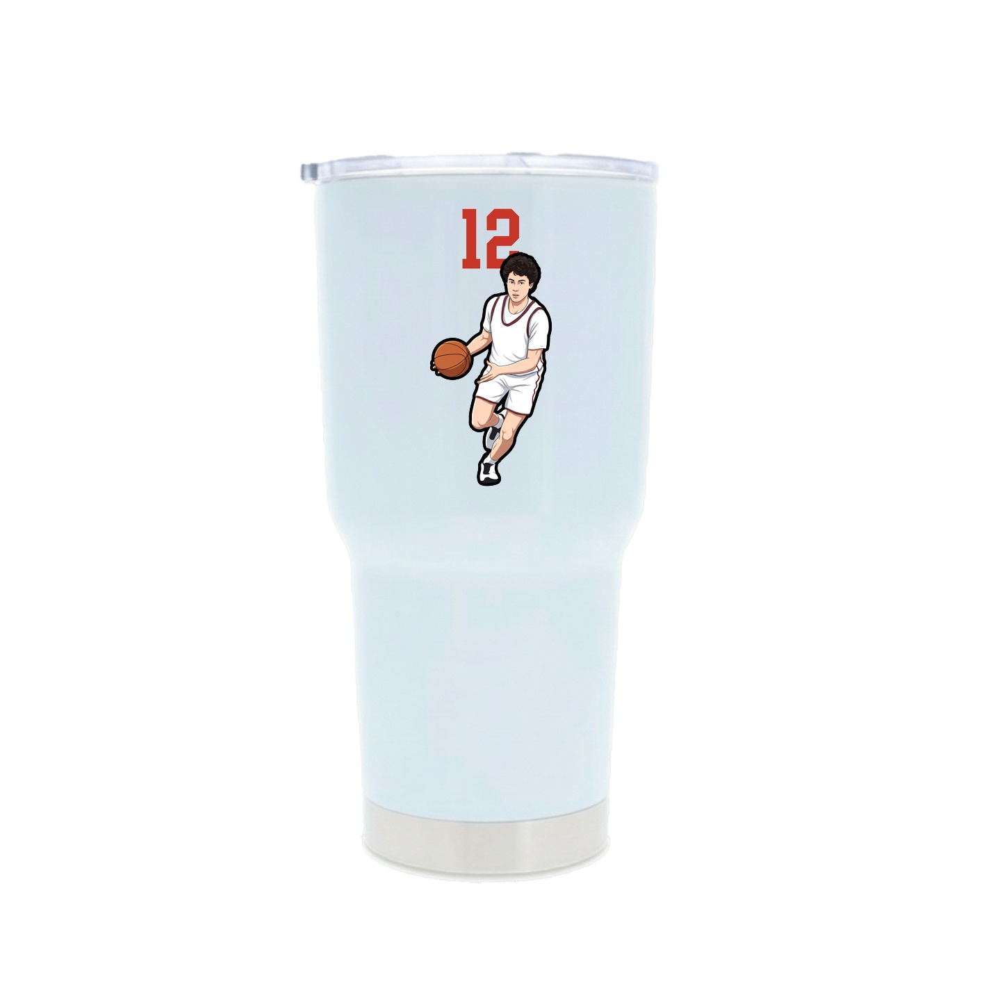 30oz Stainless Steel Tumbler — Number Top in White