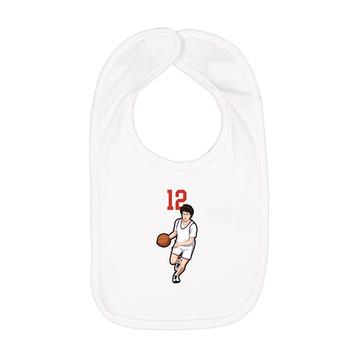 Infant Bib — Number Top in White