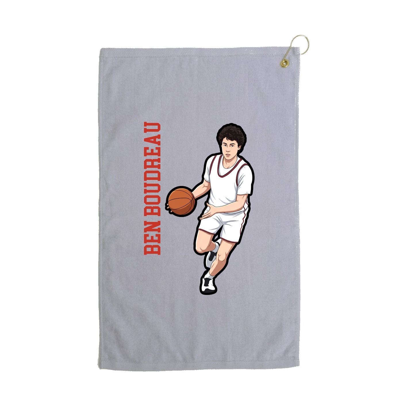Golf Towel — Name Vertical in Grey