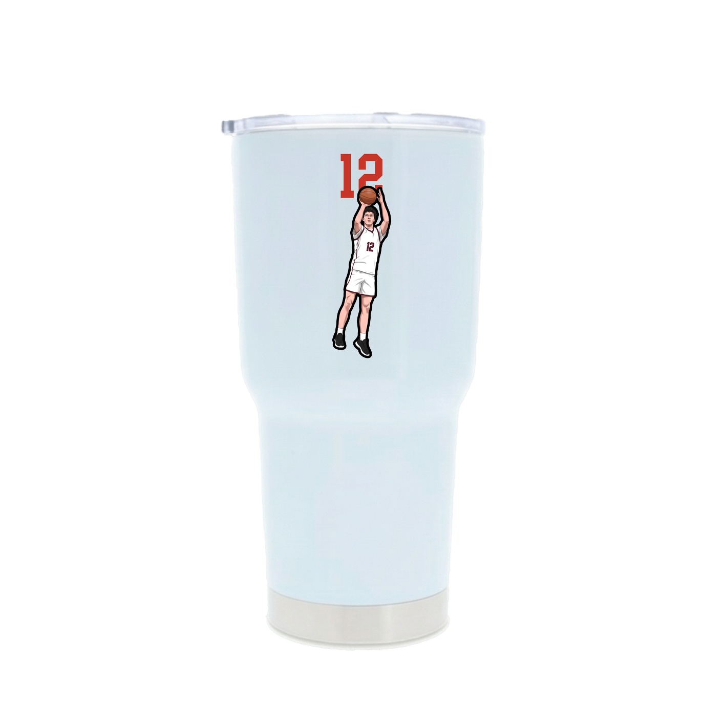 30oz Stainless Steel Tumbler — Number Top in White