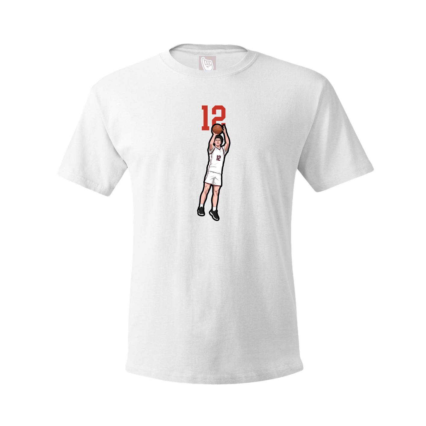 Youth Tee — Number Top in White