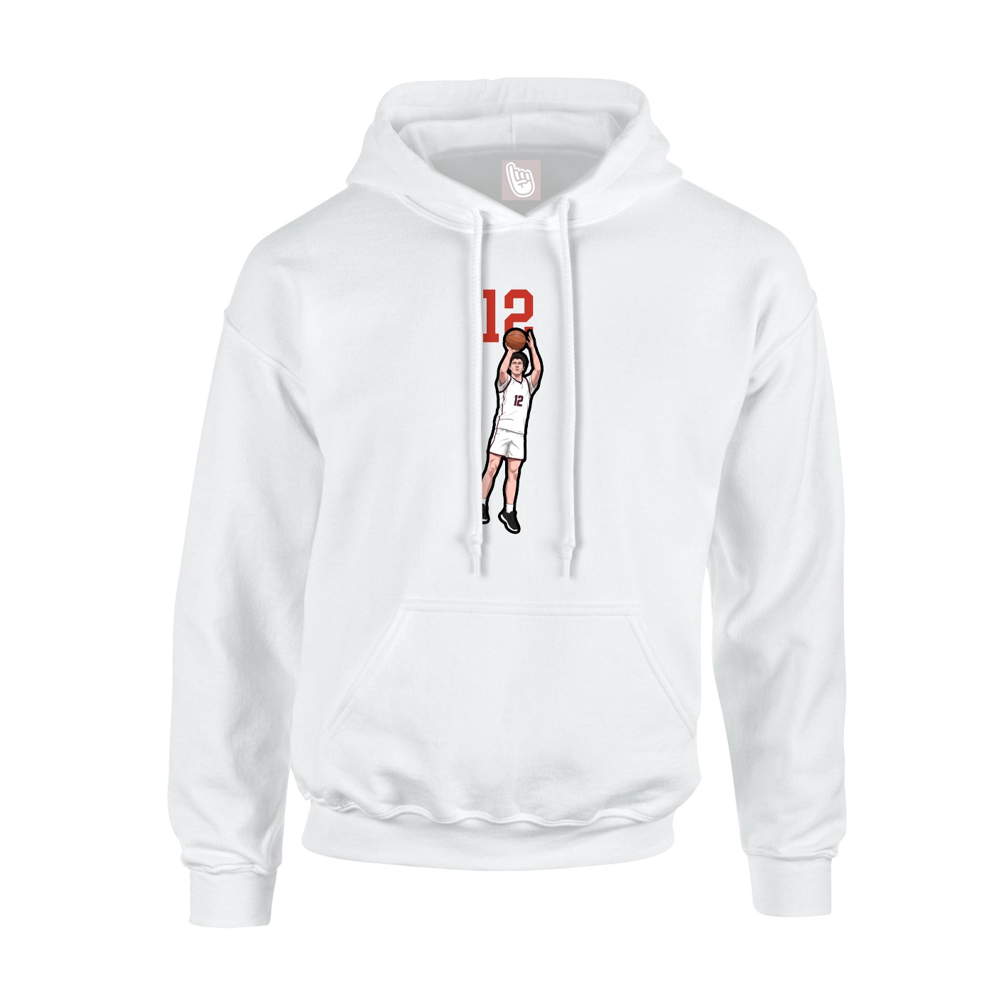 Youth Hoodie — Number Top in White