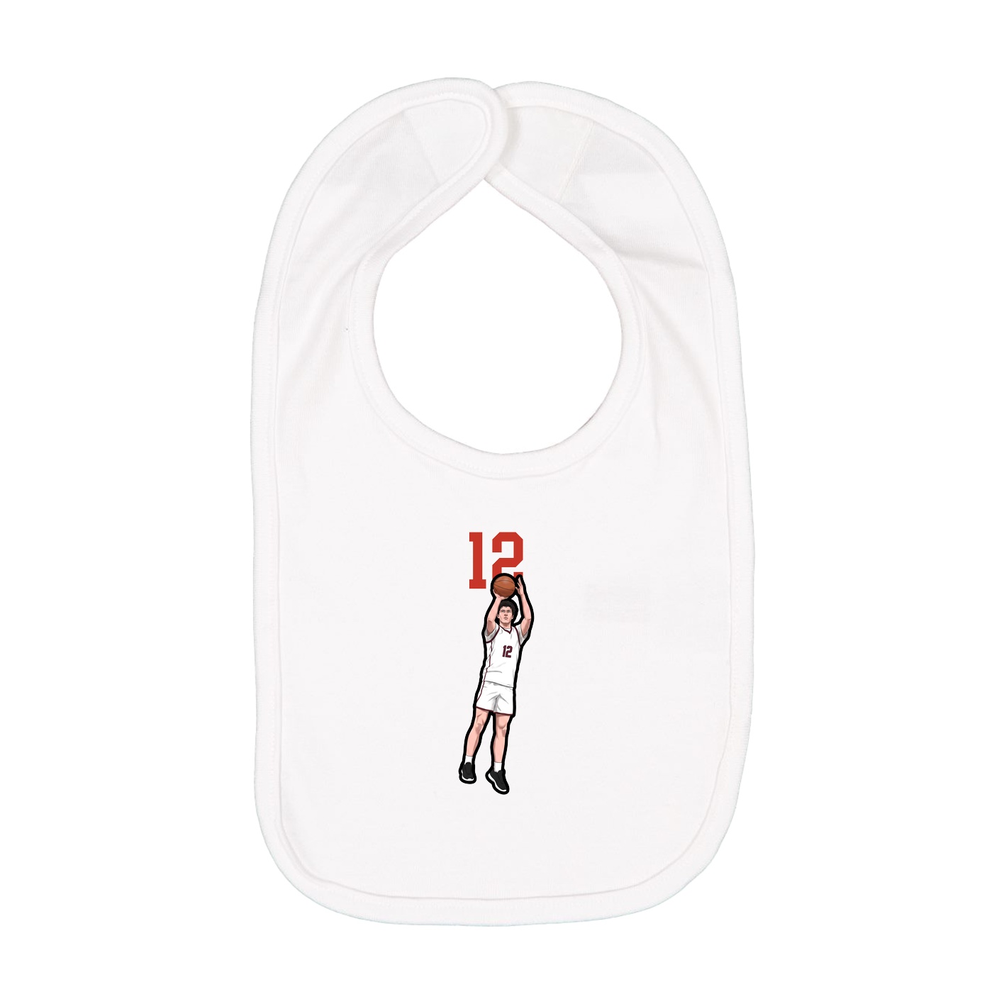 Infant Bib — Number Top in White