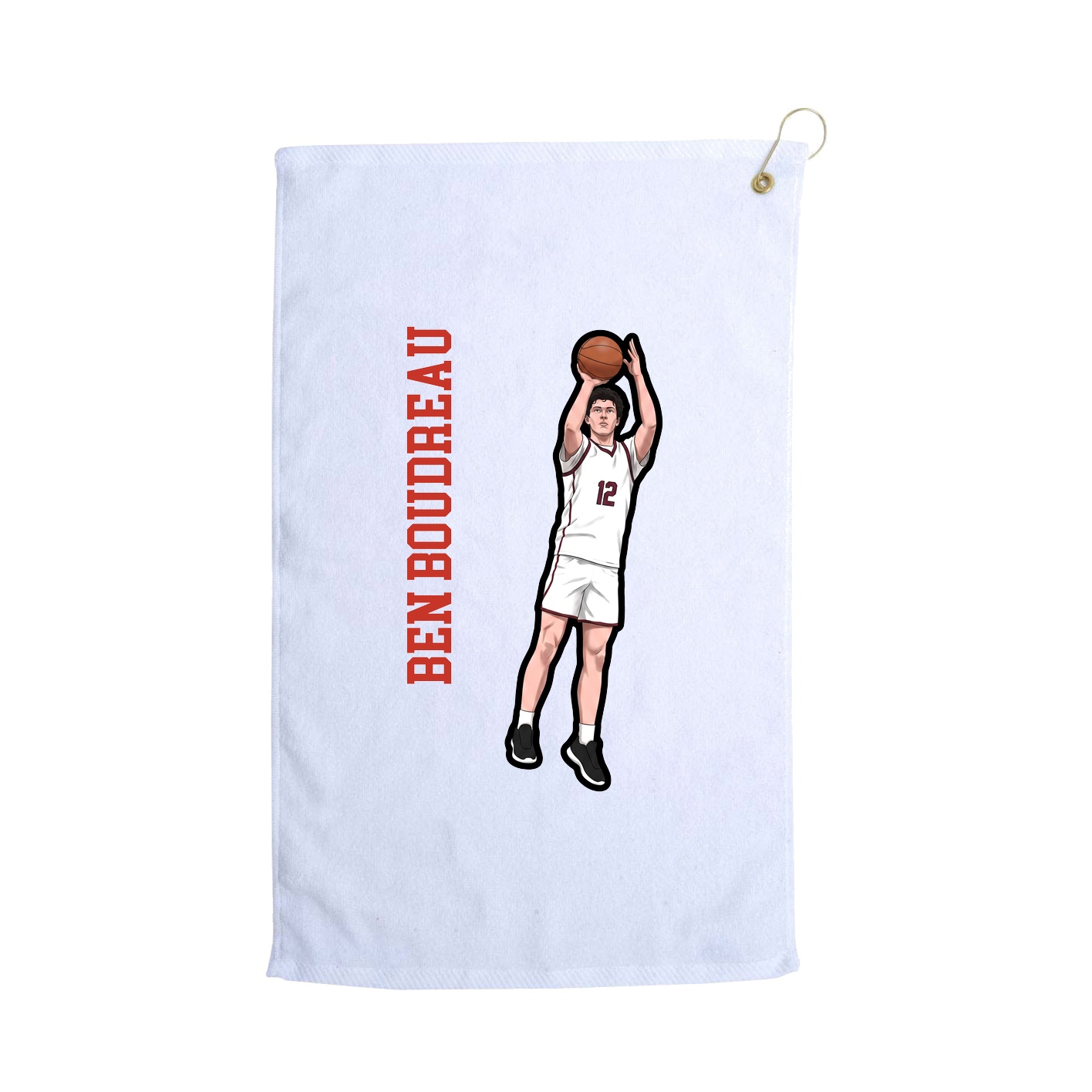 Golf Towel — Name Vertical in White