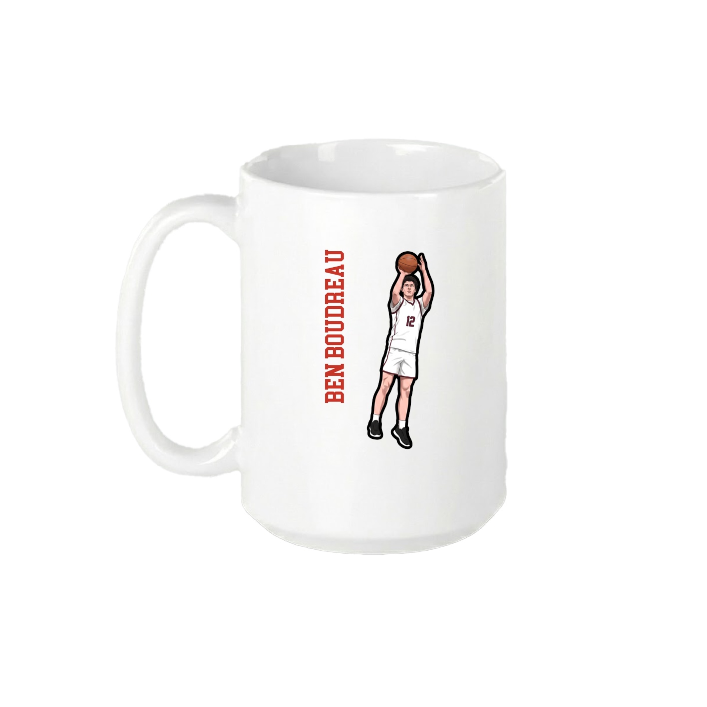 15oz Coffee Mug — Name Vertical in White
