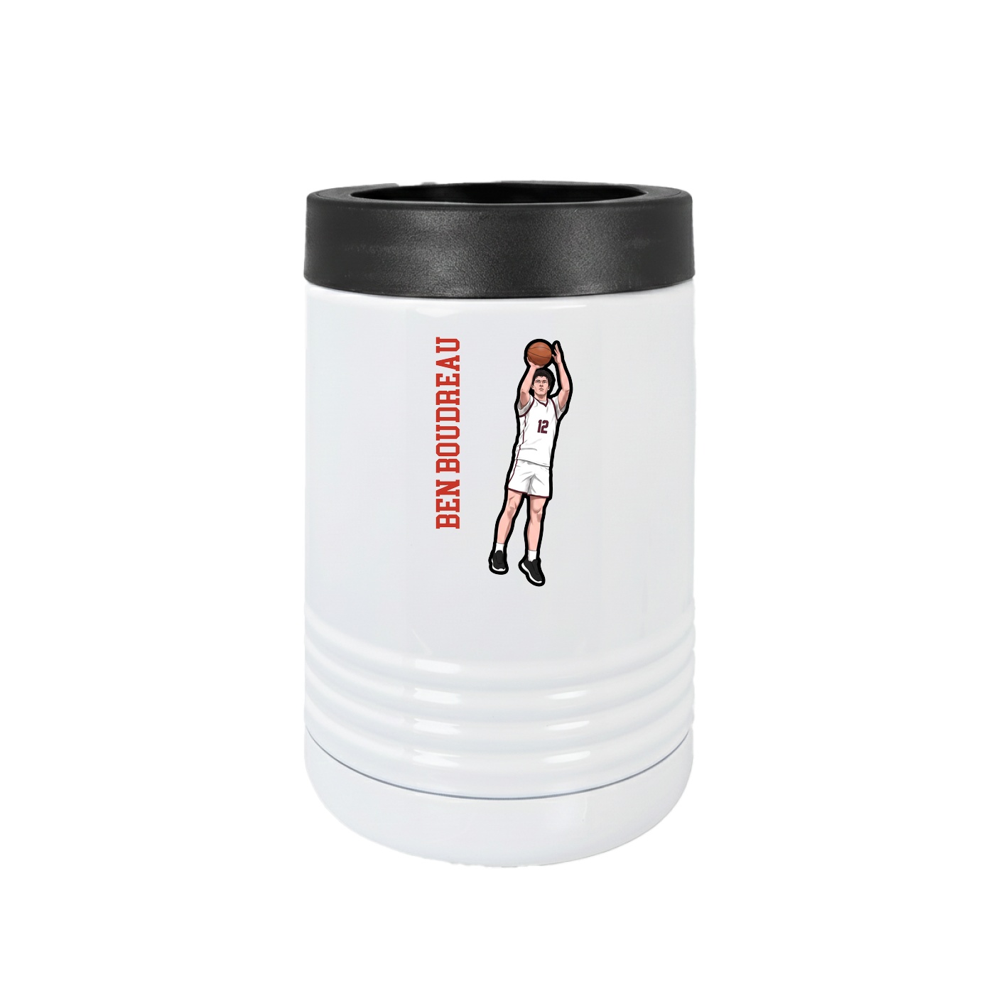 Beverage Holder — Name Vertical in White