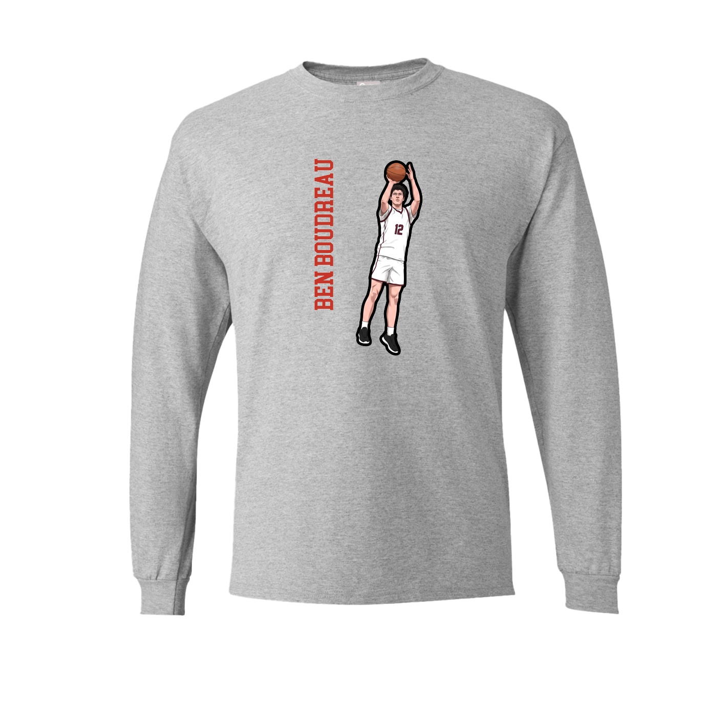 Long Sleeve Tee — Name Vertical in Grey