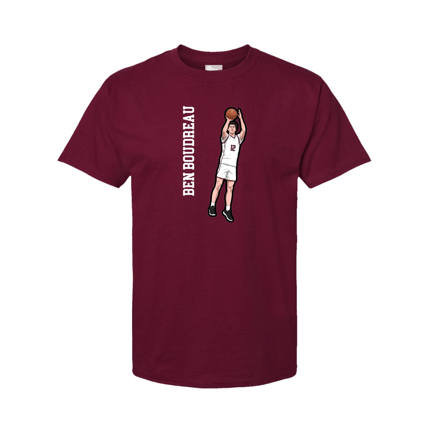 Youth Tee — Name Vertical in Cardinal