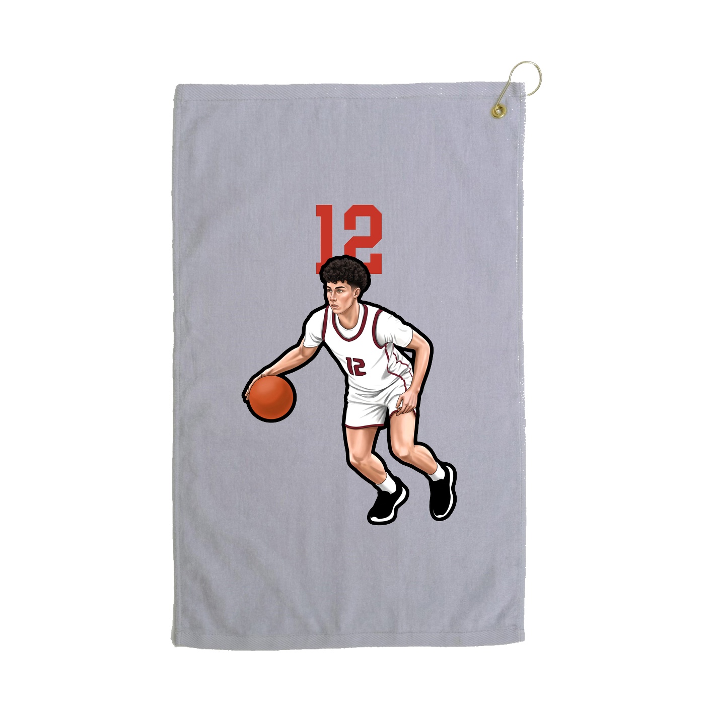 Golf Towel — Number Top in Grey