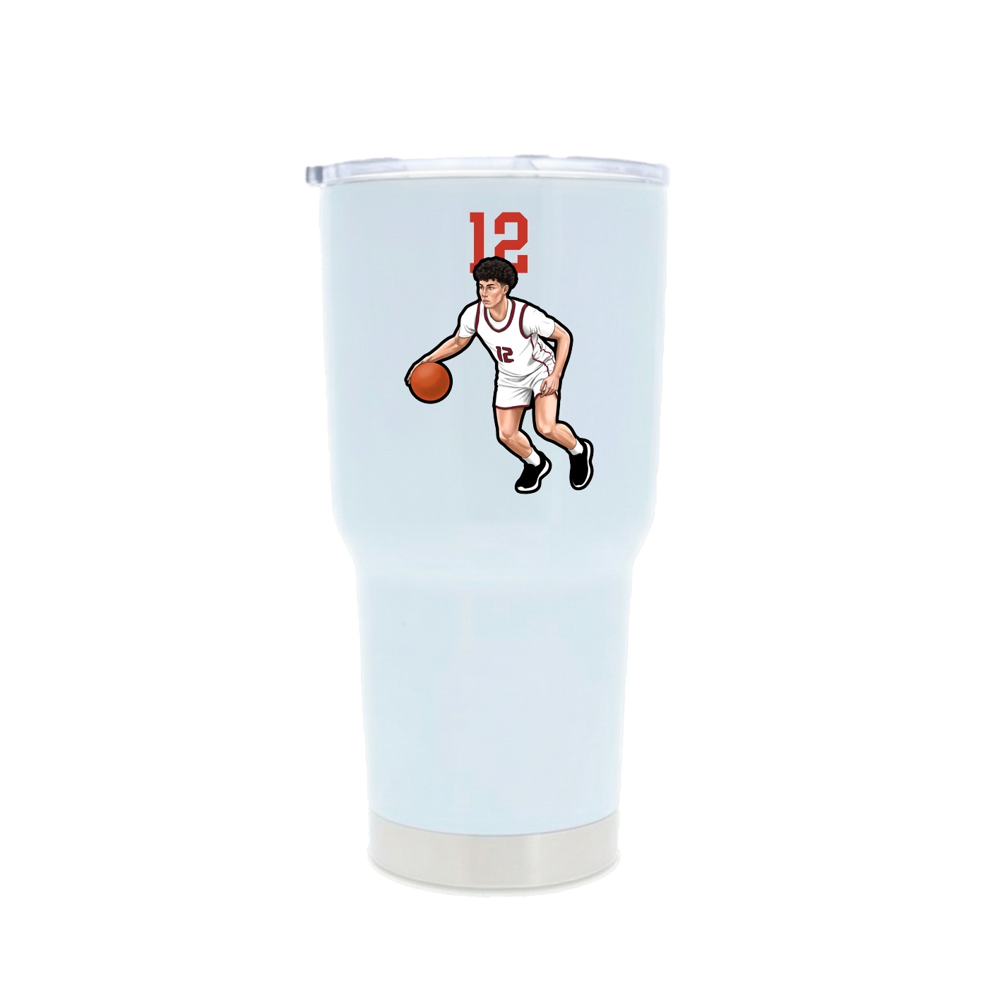 30oz Stainless Steel Tumbler — Number Top in White