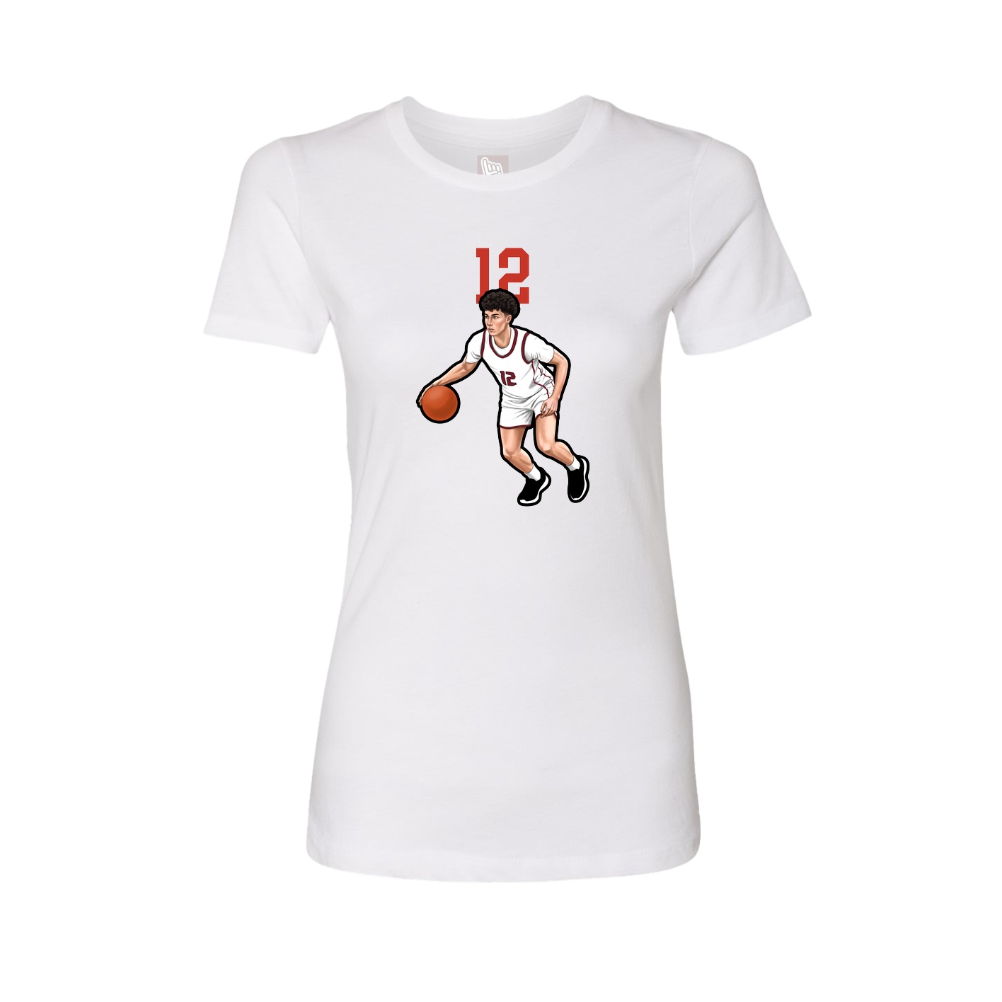 Fitted Women's Tee — Number Top in White