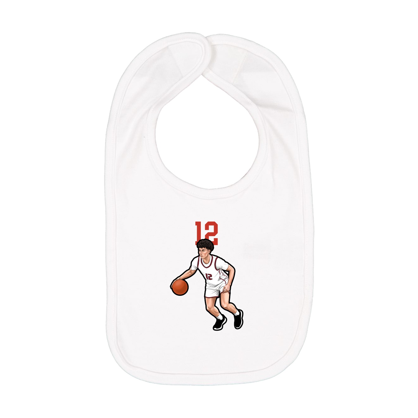 Infant Bib — Number Top in White