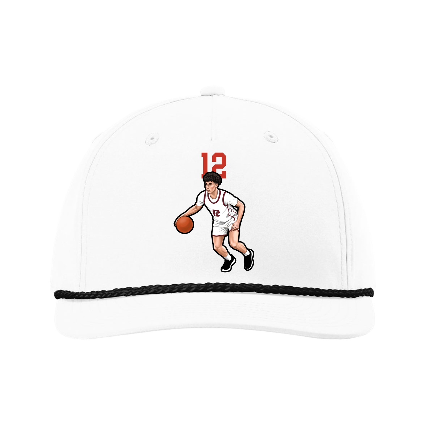 Five-Panel Classic Rope Cap — Number Top in White