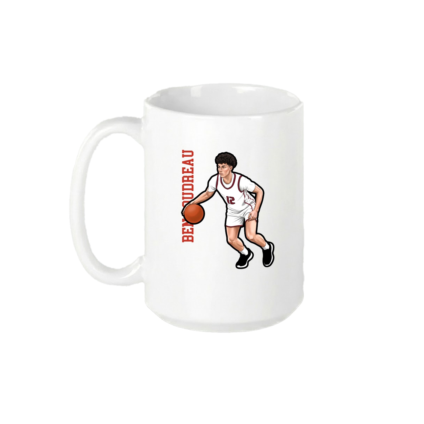 15oz Coffee Mug — Name Vertical in White